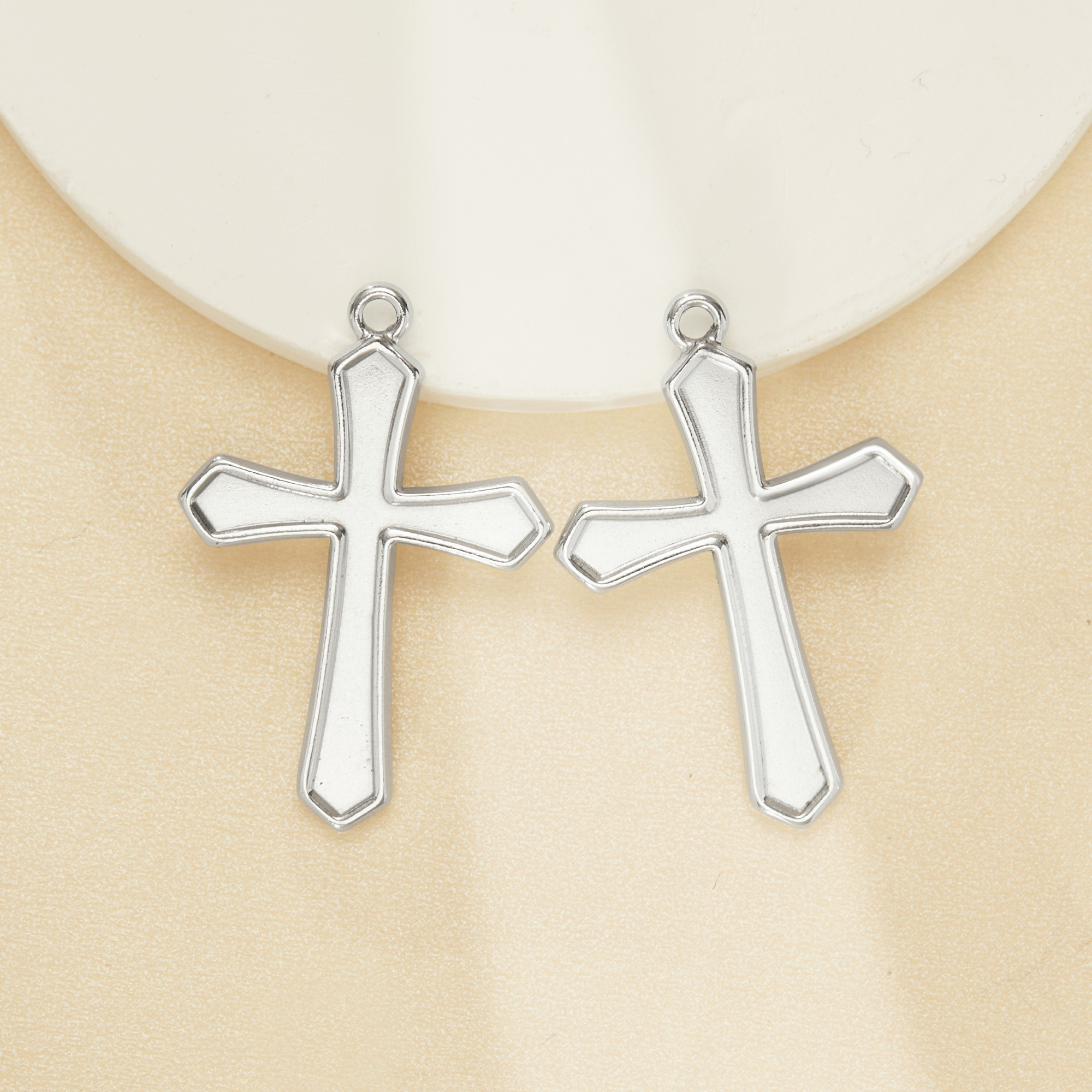 Keepsake Breast Milk Resin Cross Bezel Pendant Settings,Stainless Steel Silver Cross Pendant Charm,DIY Pendant Blank 1431466 - Click Image to Close