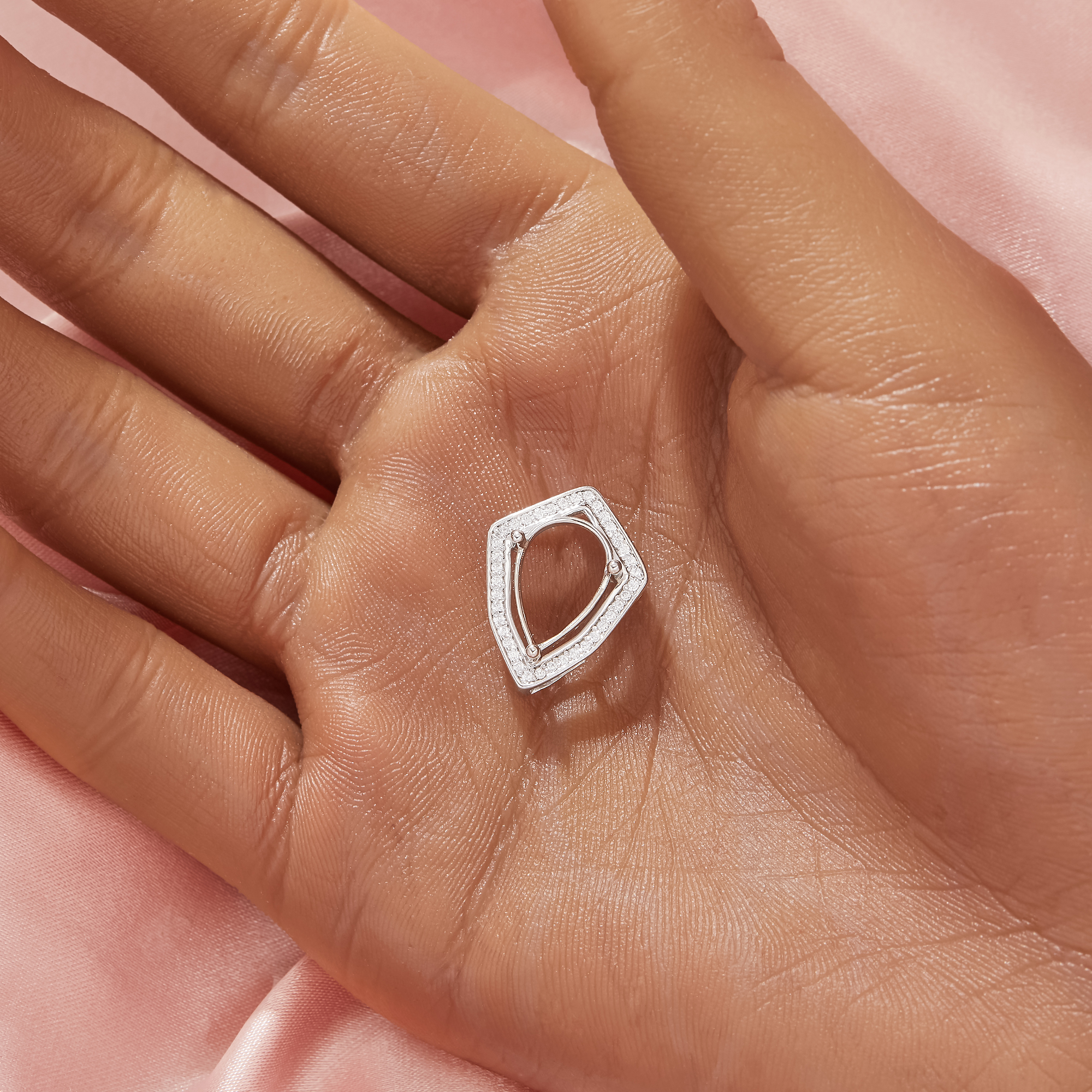 8x12MM Halo Pear Prong Pendant Settings,Solid 925 Sterling Silver Pendant Charm,Pave CZ Stone Pendant,DIY Pendant Supplies 1431481-1