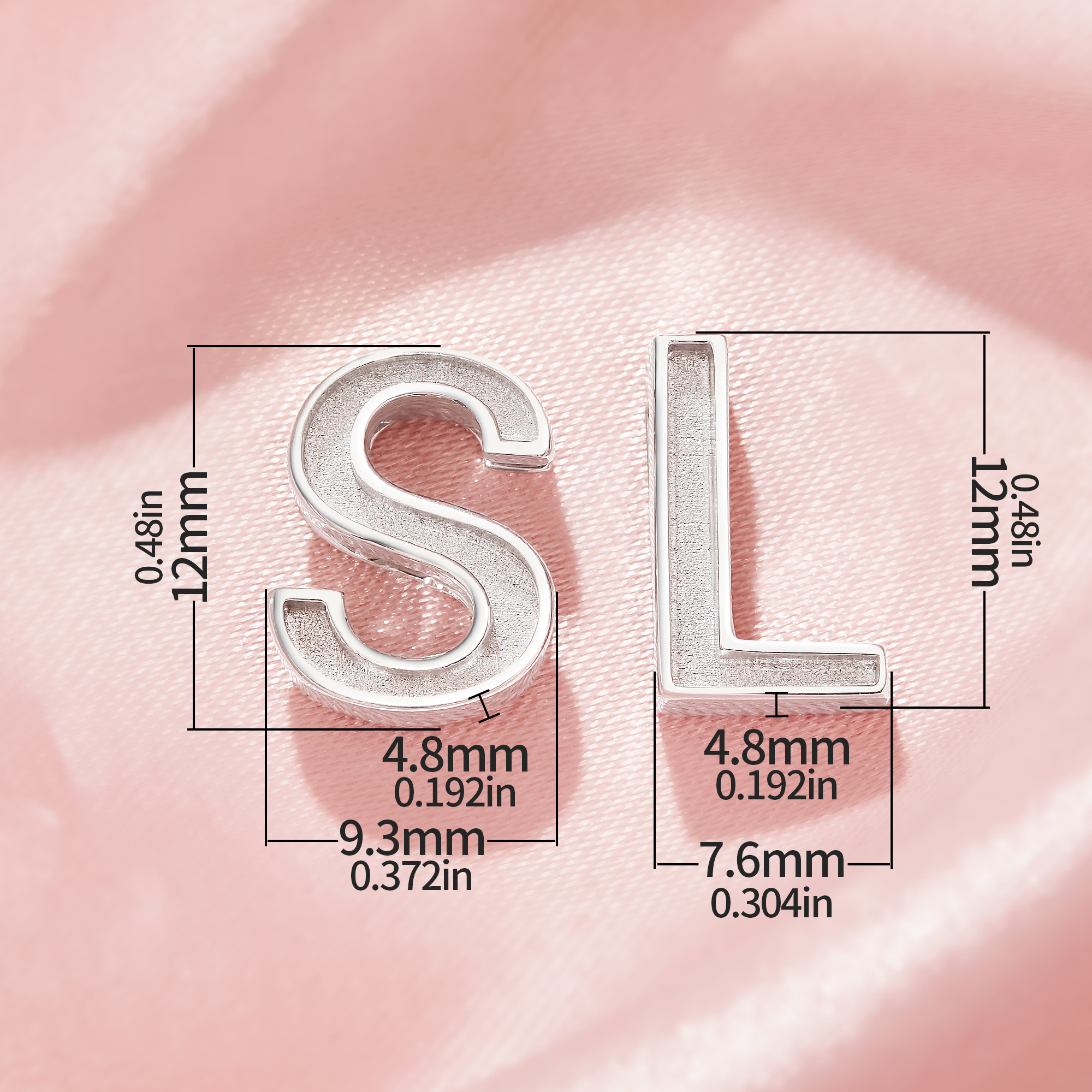 Keepsake Breast Milk Resin Initial Letter Channel Bezel Pendant Settings,Solid 925 Sterling Silver Pendant Charm,Minimalist Letter Pendant,DIY Pendant Supplies 1431482-1