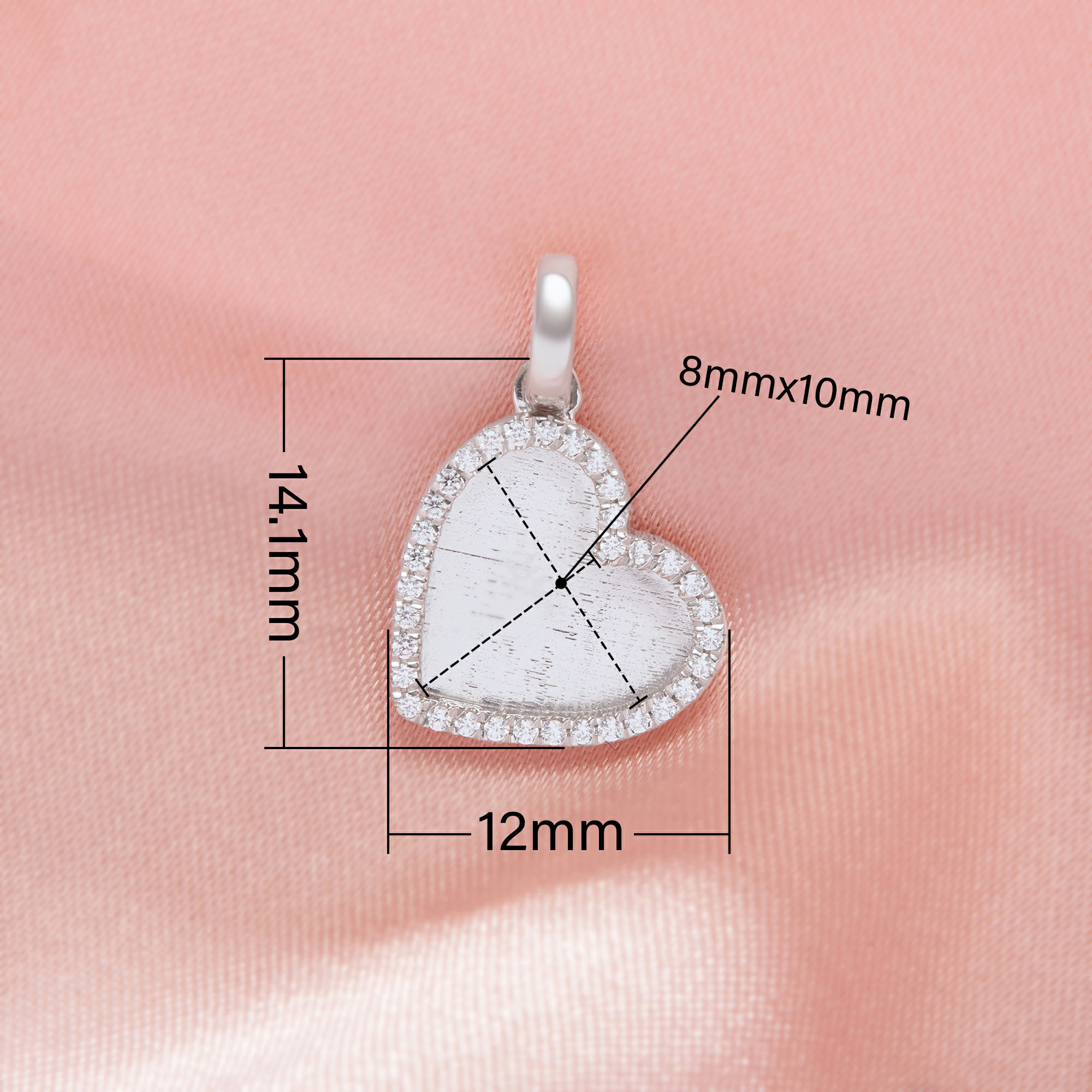 10MM Keepsake Breast Milk Resin Heart Bezel Pendant Settings,Solid 925 Sterling Silver Pendant Charm,Art Deco Pendant,DIY Pendant Supplies 1431501