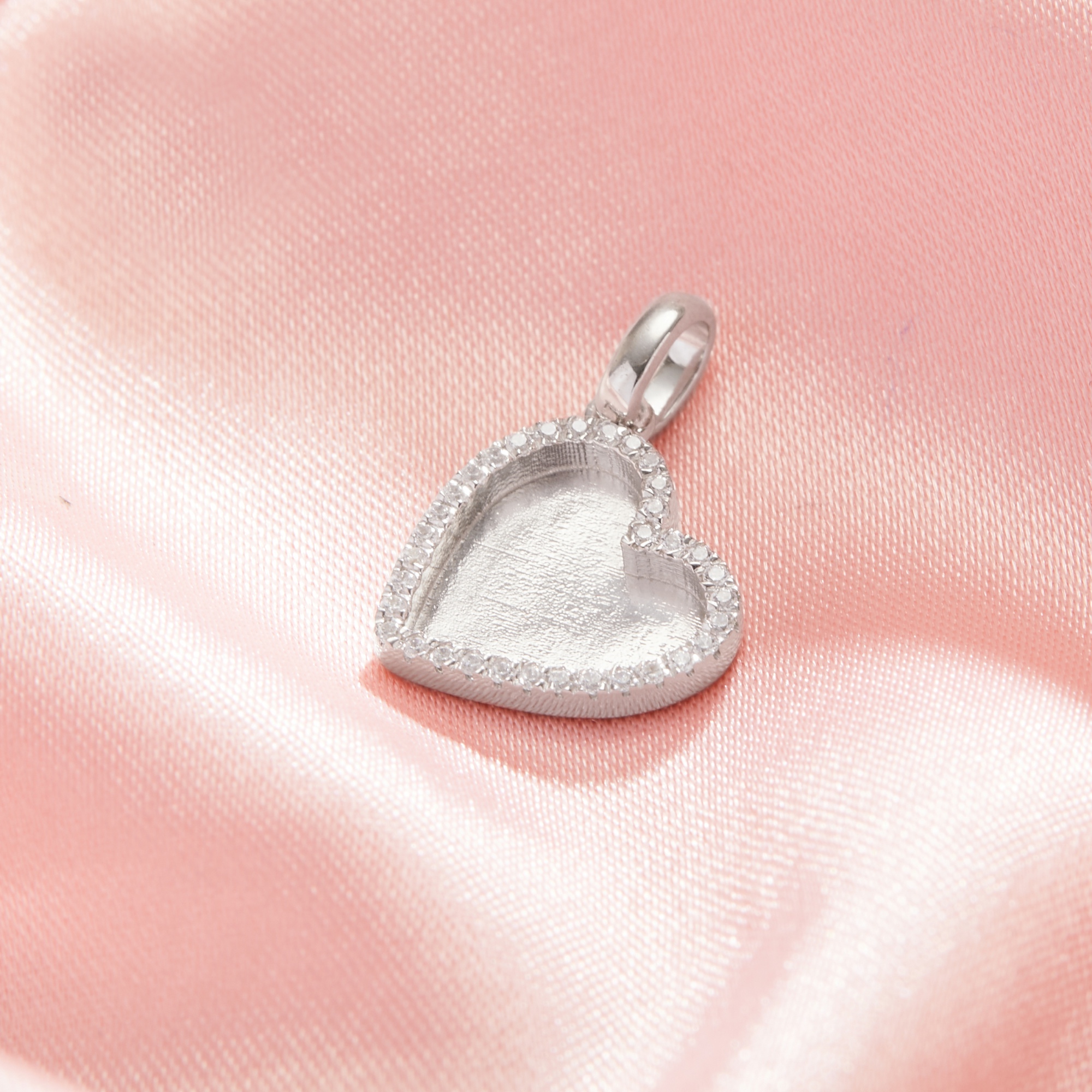 10MM Keepsake Breast Milk Resin Heart Bezel Pendant Settings,Solid 925 Sterling Silver Pendant Charm,Art Deco Pendant,DIY Pendant Supplies 1431501