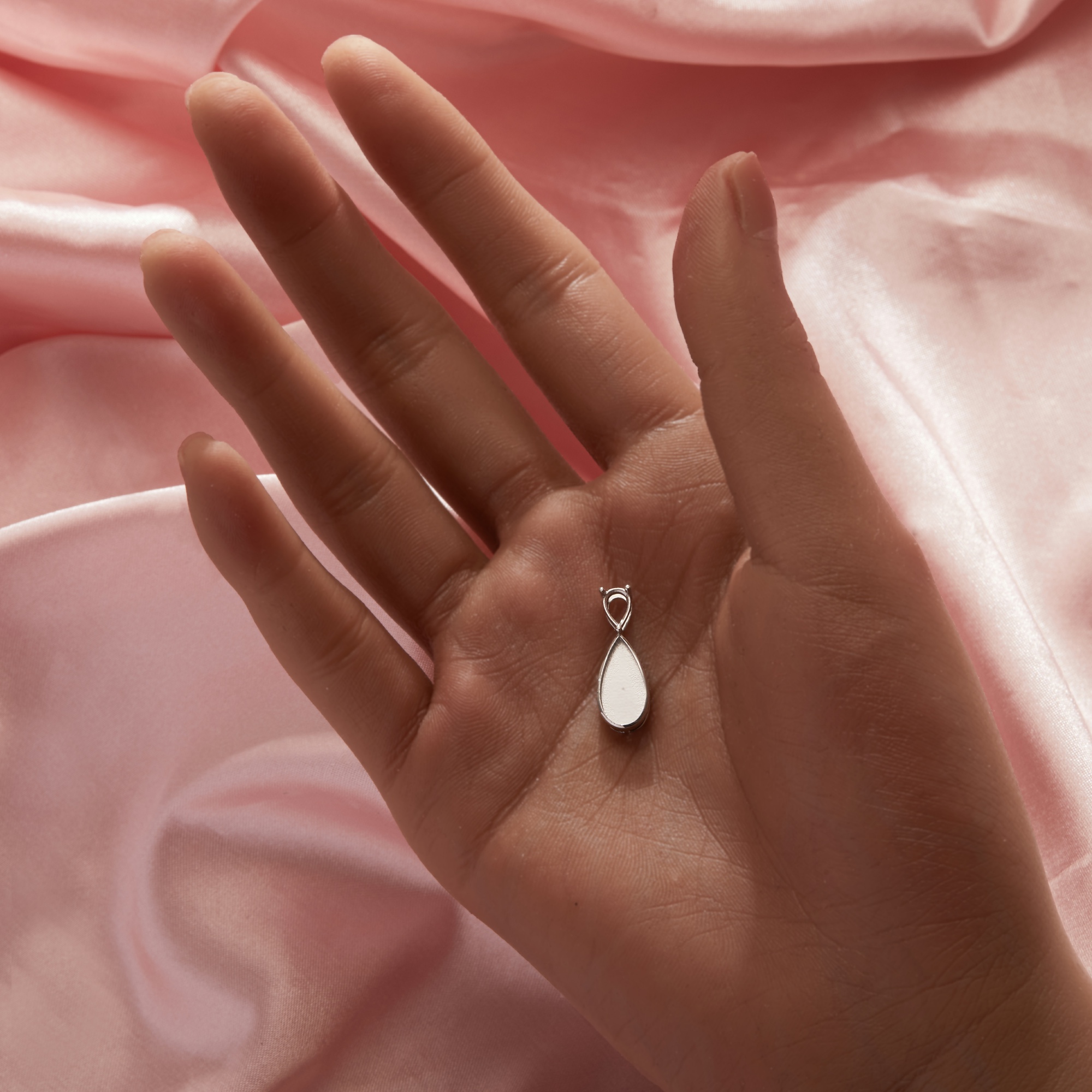 6x12MM Keepsake Breast Milk Resin Pear Bezel Pendant Settings With 4x6MM Pear Prong Settings,Solid 925 Sterling Silver Pendant Charm,DIY Pendant Supplies 1431502