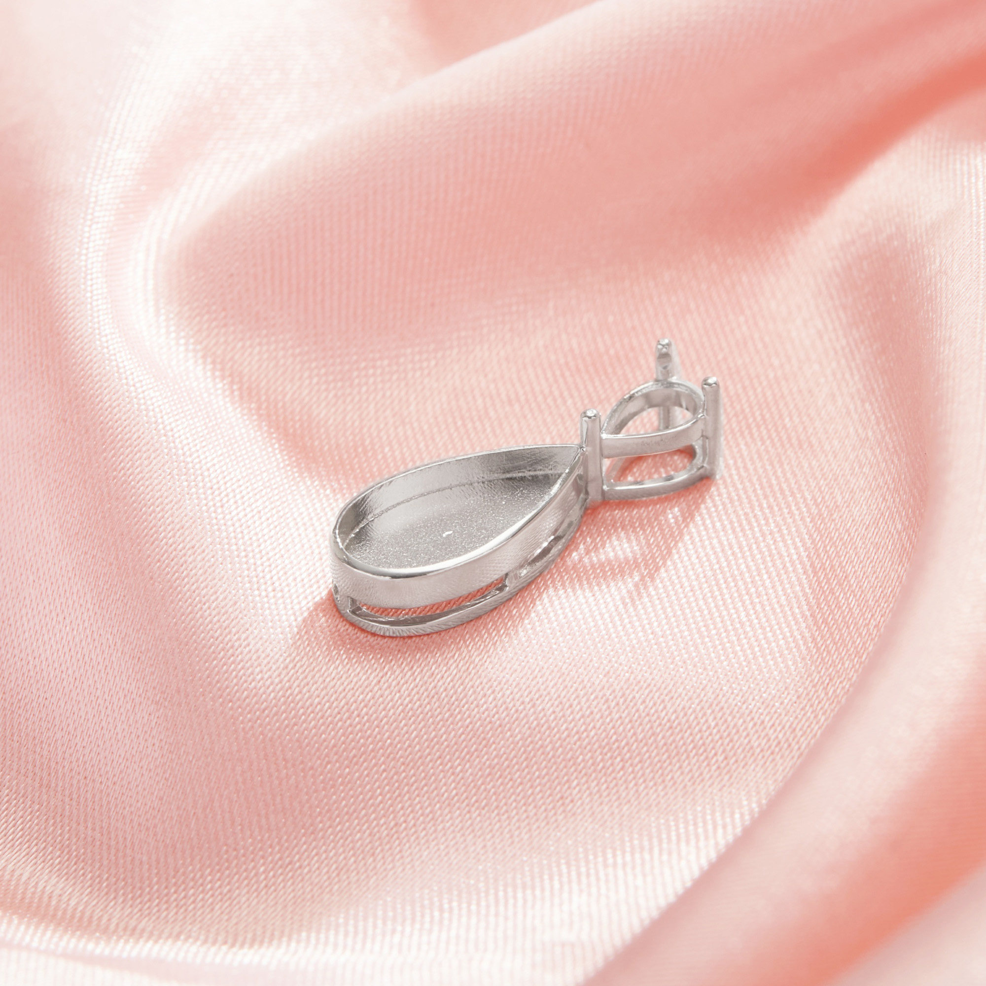 6x12MM Keepsake Breast Milk Resin Pear Bezel Pendant Settings With 4x6MM Pear Prong Settings,Solid 925 Sterling Silver Pendant Charm,DIY Pendant Supplies 1431502