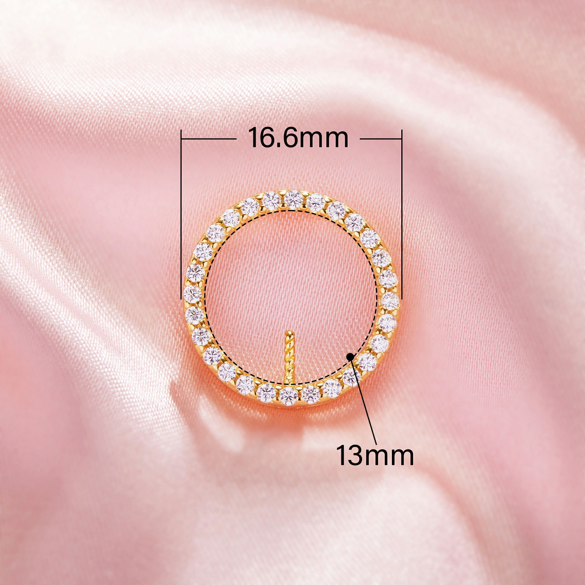 Keepsake Breast Milk Resin Ball Round Pin Pendant Settings For Half Drilled Pearl Bead,Solid 14K 18K Gold Pendant,DIY Pendant Supplies 1431504 - Click Image to Close