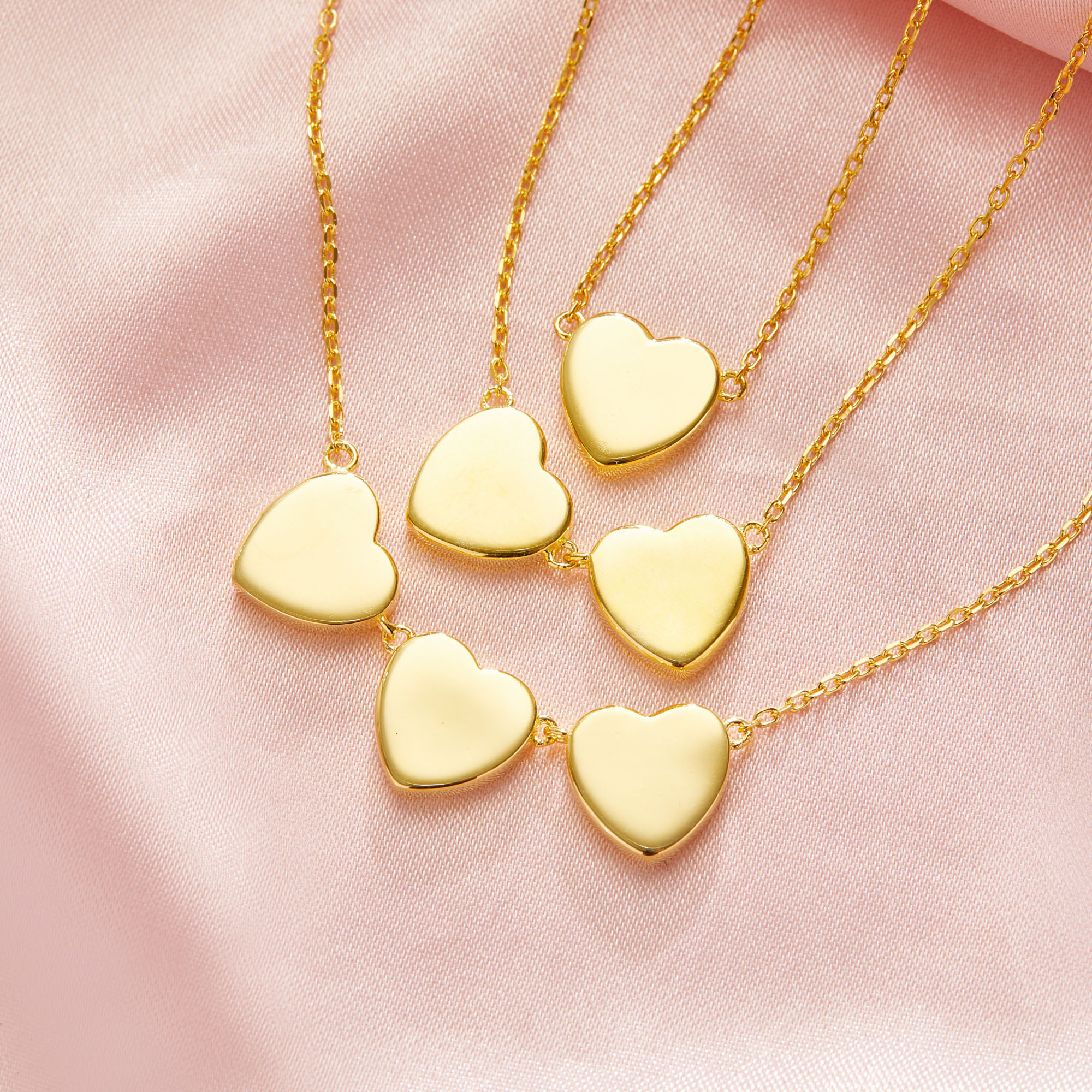 Keepsake Breast Milk Heart Bezel Pendant Settings,Solid Back Solid 14K 18K Gold Necklace,DIY Jewelry With Necklace Chain 16''+2'' 1431511 - Click Image to Close