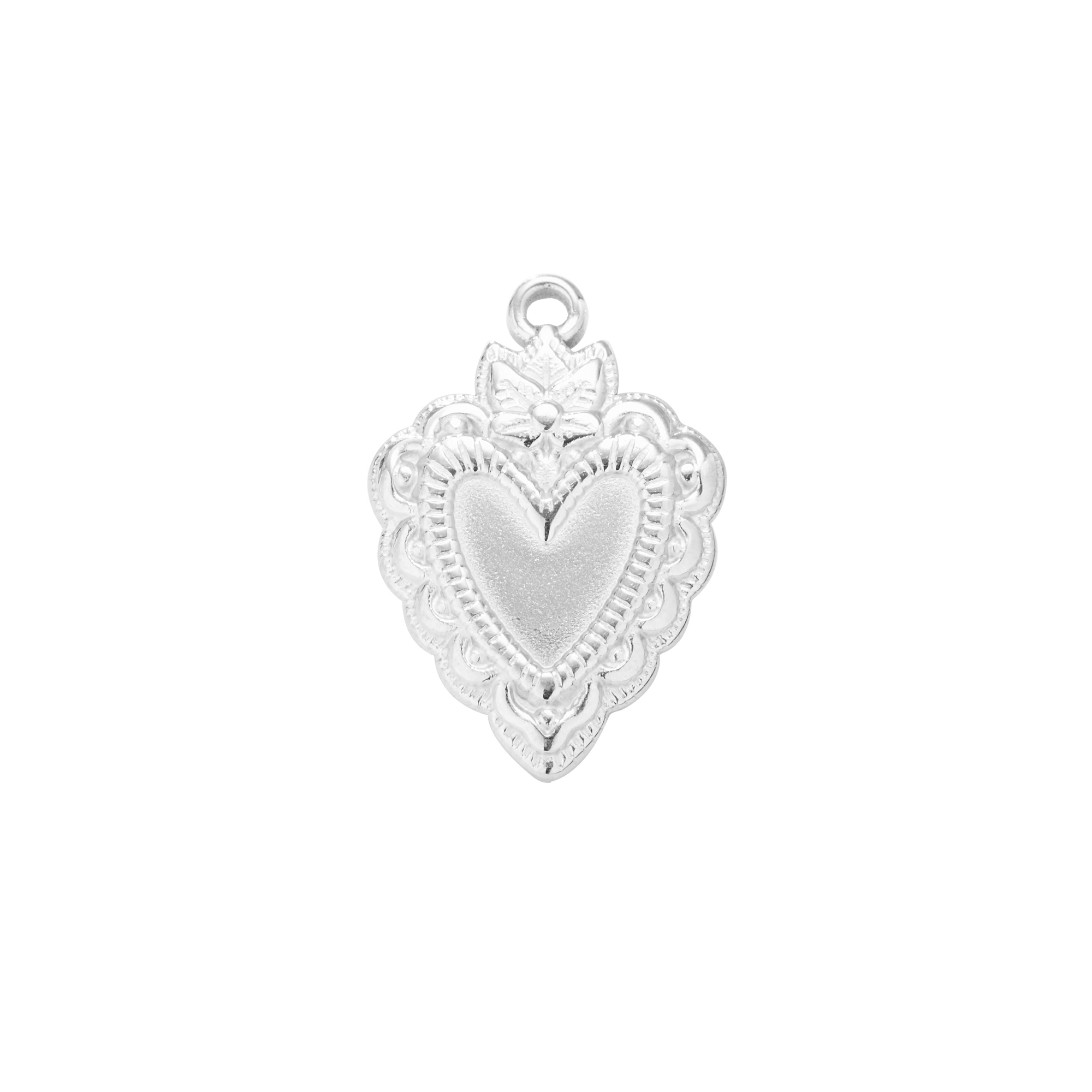 6x8MM Heart Bezel Stainless Steel Pendant Settings,Yellow Gold Silver Pendant Charm,Vintage Styles Heart Pendant,DIY Pendant Blank Supplies 1431513