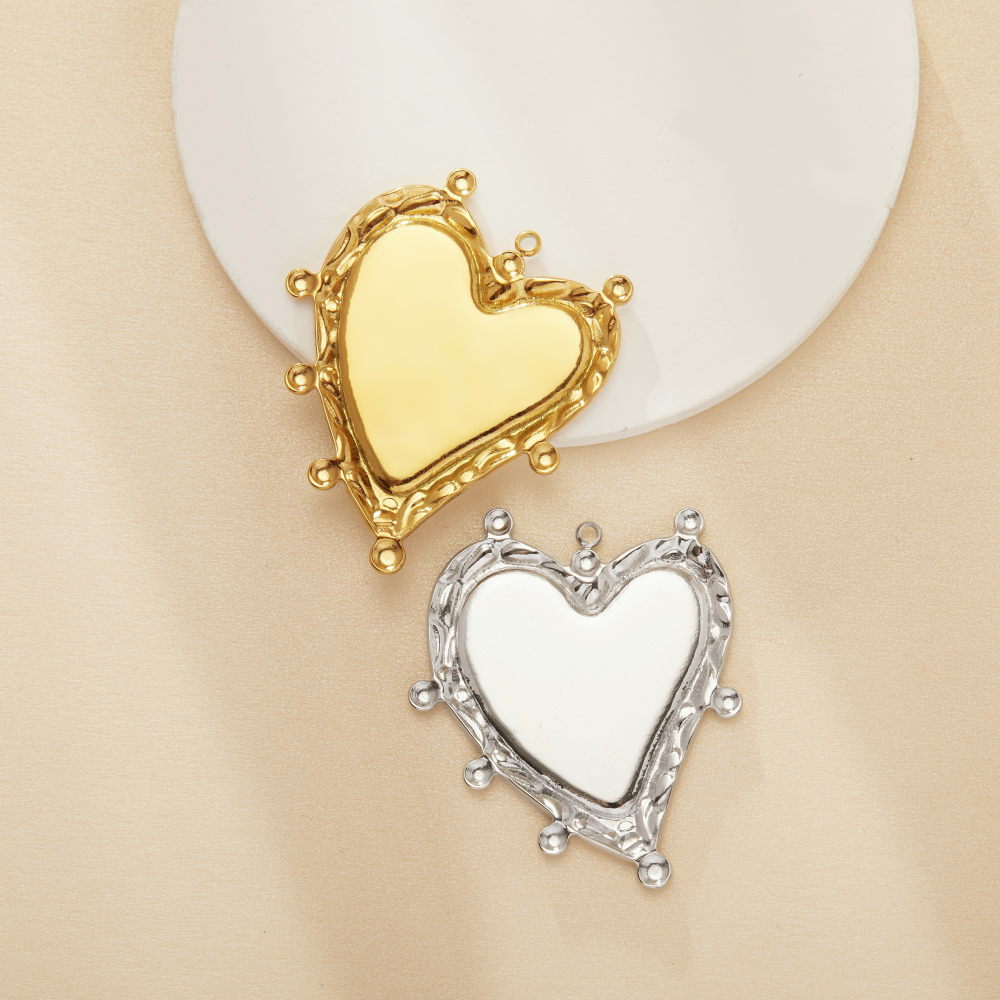 21x26MM Heart Bezel Stainless Steel Pendant Settings,Yellow Gold Rhodium Pendant Charm,Art Deco Pendant,DIY Pendant Blank Supplies 1431520