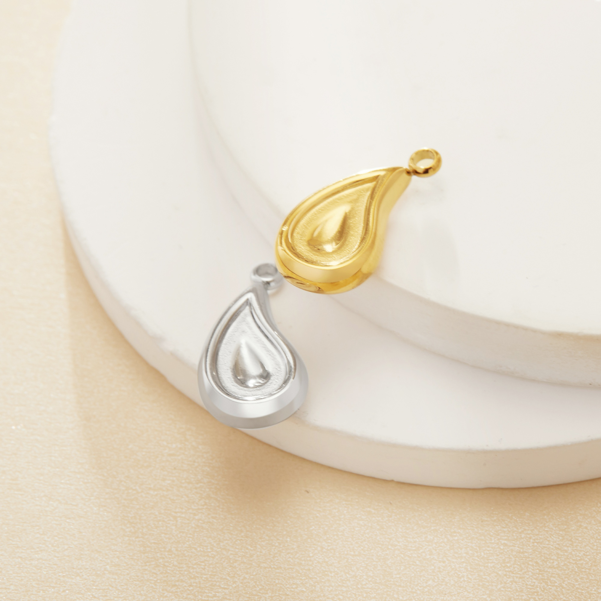 Pear Bezel Stainless Steel Pendant Settings,Yellow Gold Rhodium Pear Pendant Charm,Minimalist Pendant,DIY Pendant Supplies 1431526 - Click Image to Close