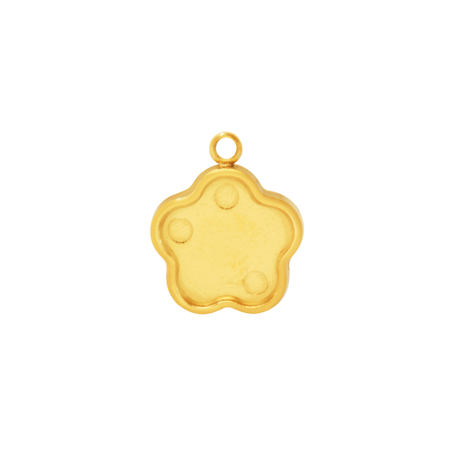 Flower Bezel Stainless Steel Pendant Settings,Yellow Gold Silver Pendant Charm,Minimalist Flower Pendant,DIY Pendant Supplies 1431527 - Click Image to Close