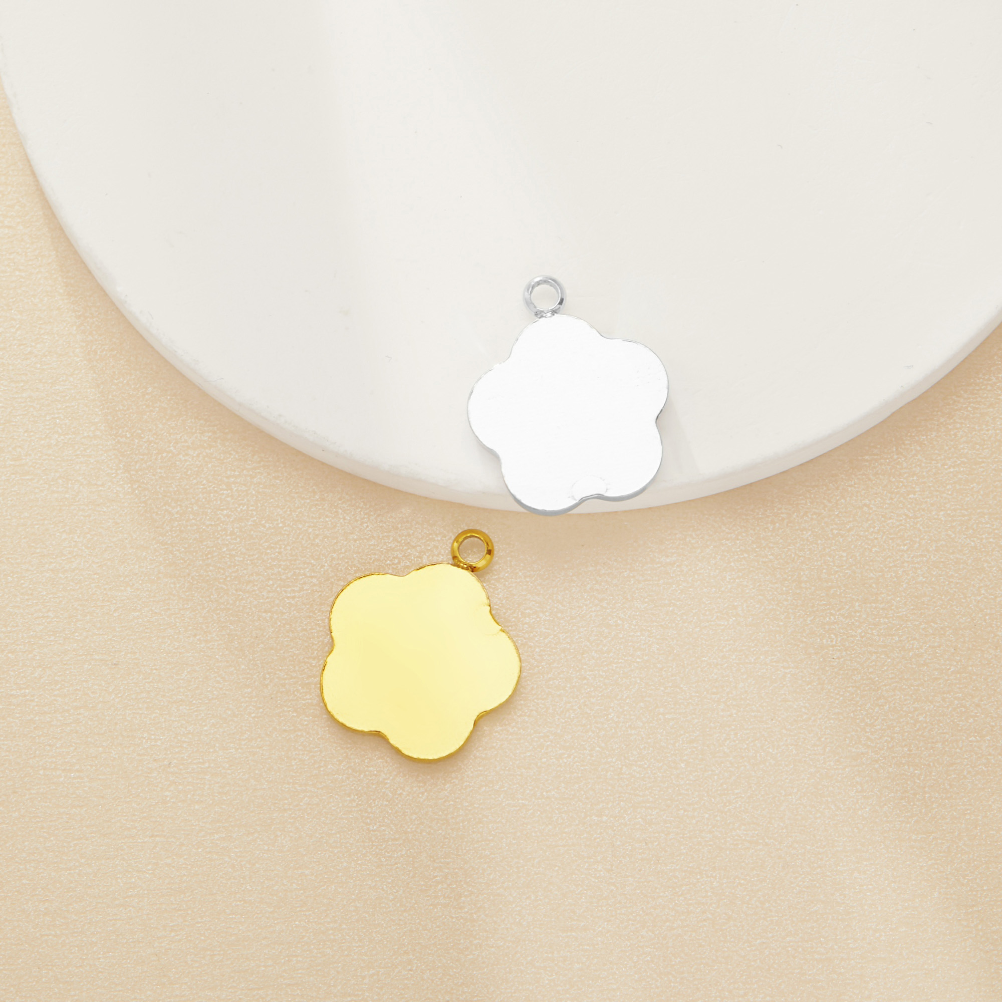 Flower Bezel Stainless Steel Pendant Settings,Yellow Gold Silver Pendant Charm,Minimalist Flower Pendant,DIY Pendant Supplies 1431527 - Click Image to Close
