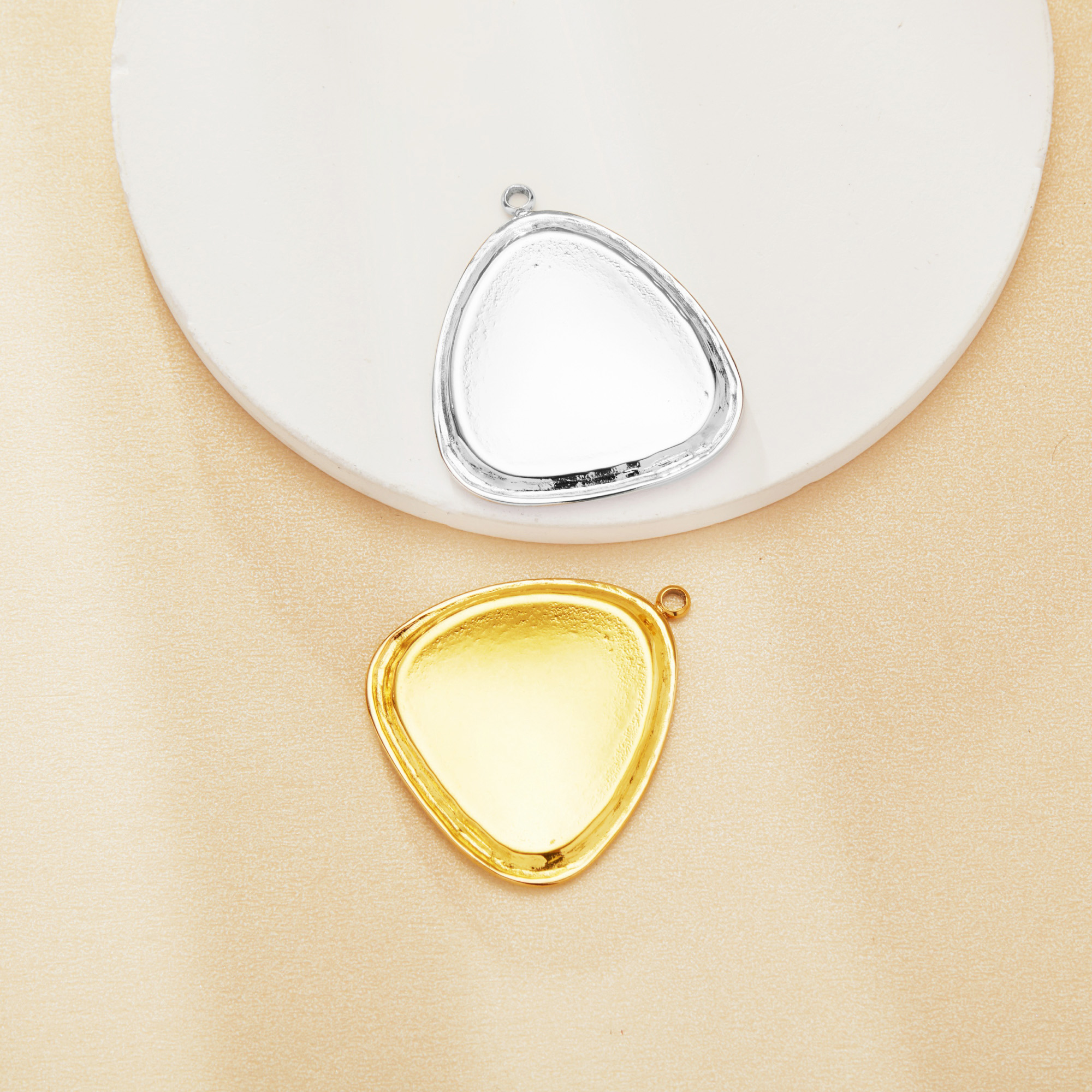 22MM Triangle Bezel Stainless Steel Pendant Settings,Yellow Gold Silver Pendant Charm,Minimalist Triangle Pendant,DIY Pendant Supplies 1431528 - Click Image to Close