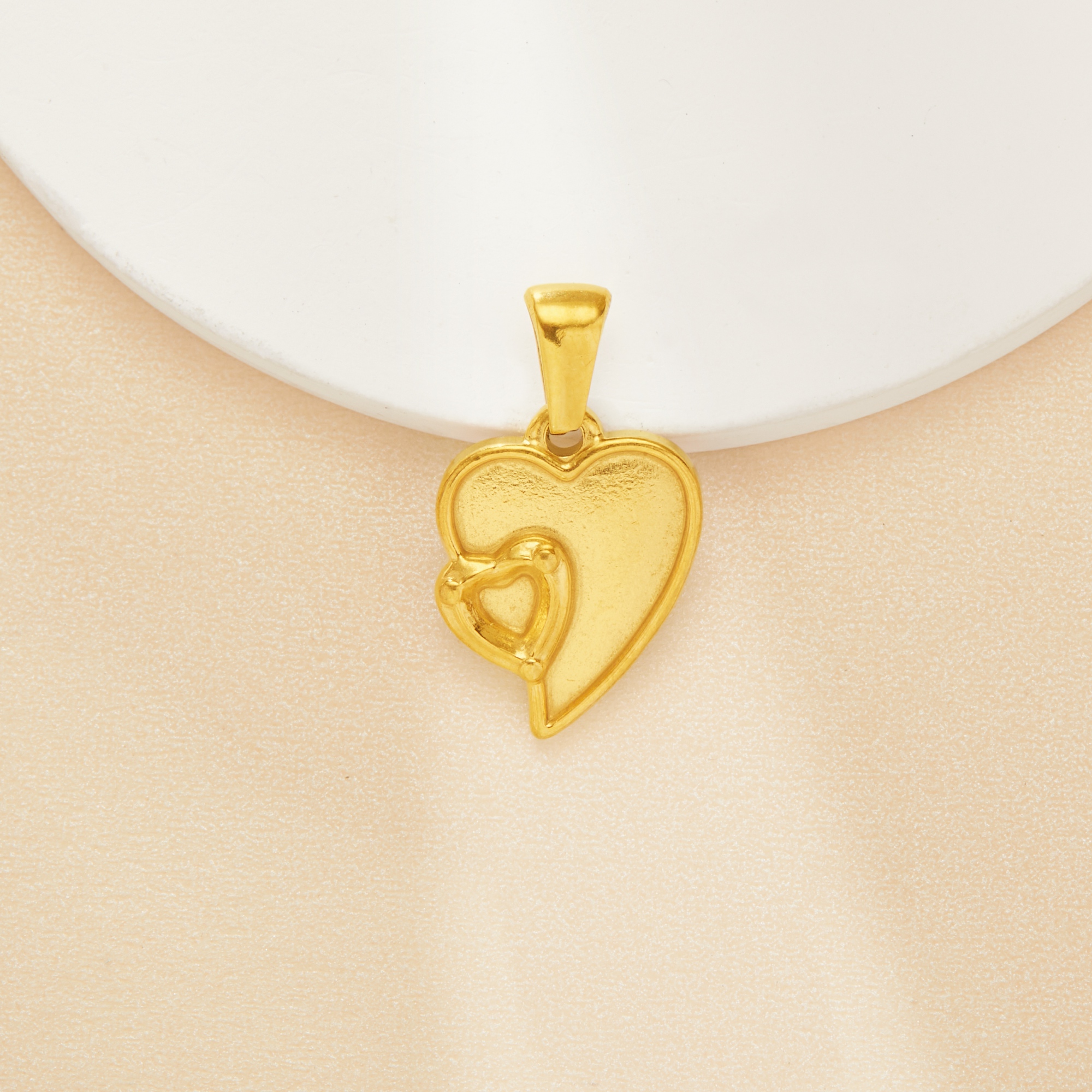 Heart Bezel Stainless Steel Pendant Settings,Gold Plated Stainless Steel Heart Pendant Charm,DIY Pendant Supplies 1431532