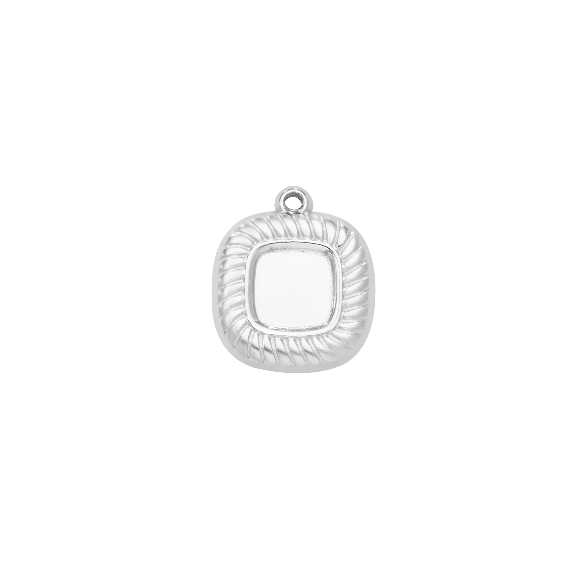 6MM Cushion Square Bezel Stainless Steel Pendant Settings,Stainless Steel Square Pendant Charm,Art Deco Square Pendant,DIY Pendant Blank 1431538 - Click Image to Close
