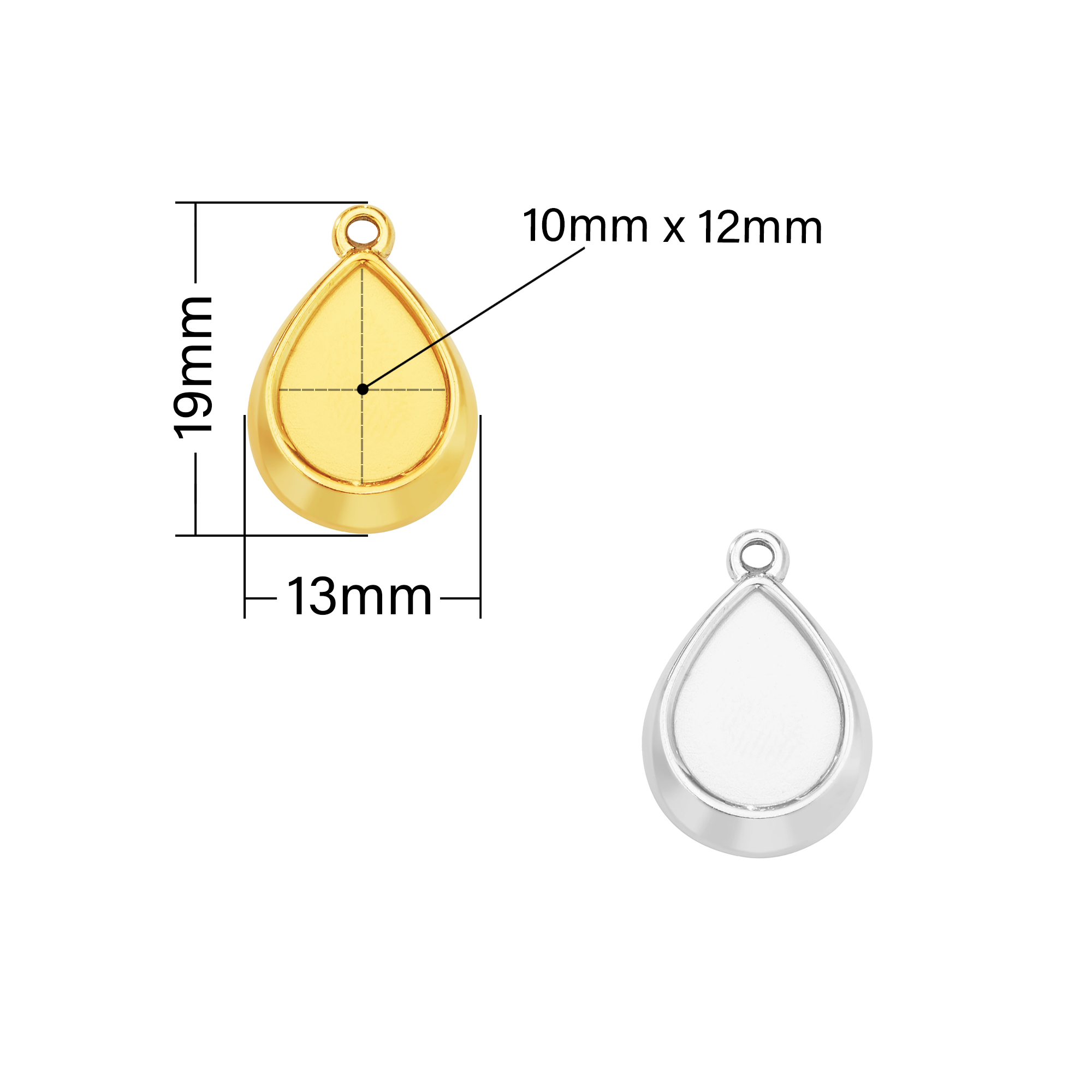 10x12MM Keepsake Breast Milk Resin Pear Bezel Pendant Settings,Minimalist Stainless Steel Pendant Charm,DIY Pendant Blank Supplies 1431539 - Click Image to Close