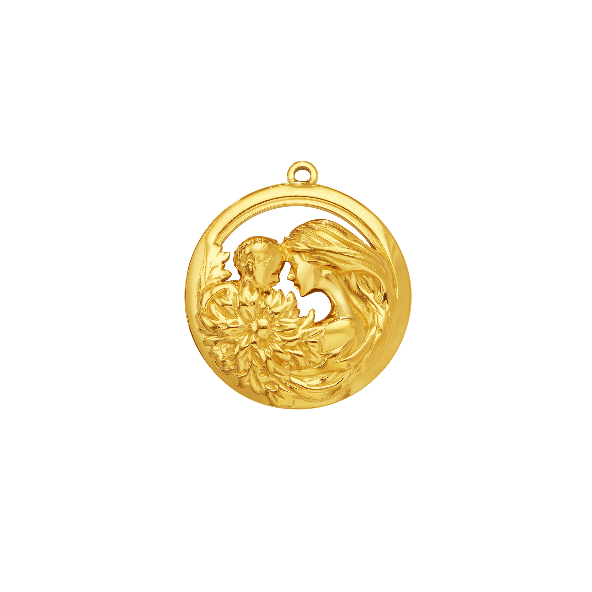 Mother and Baby Round Pendant Charm,Stainless Steel Flower Pendant,Art Deco Mom And Baby Pendant,DIY Pendant Supplies 1431541 - Click Image to Close