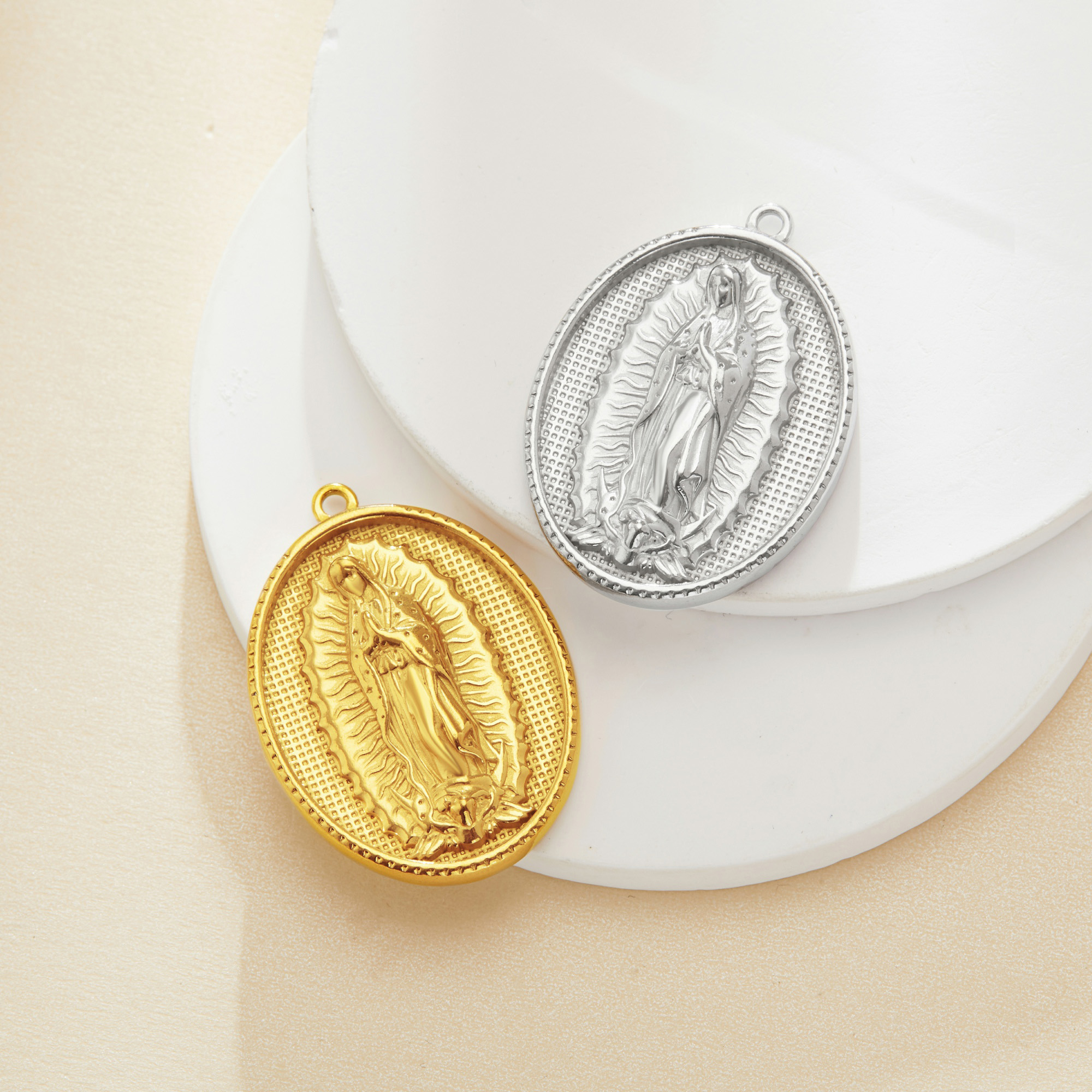 Virgin Mary Oval Pendant Charm,Mother of God Madonna Vintage Styles Oval Pendant Charm,DIY Pendant Charm Supplies 1431553