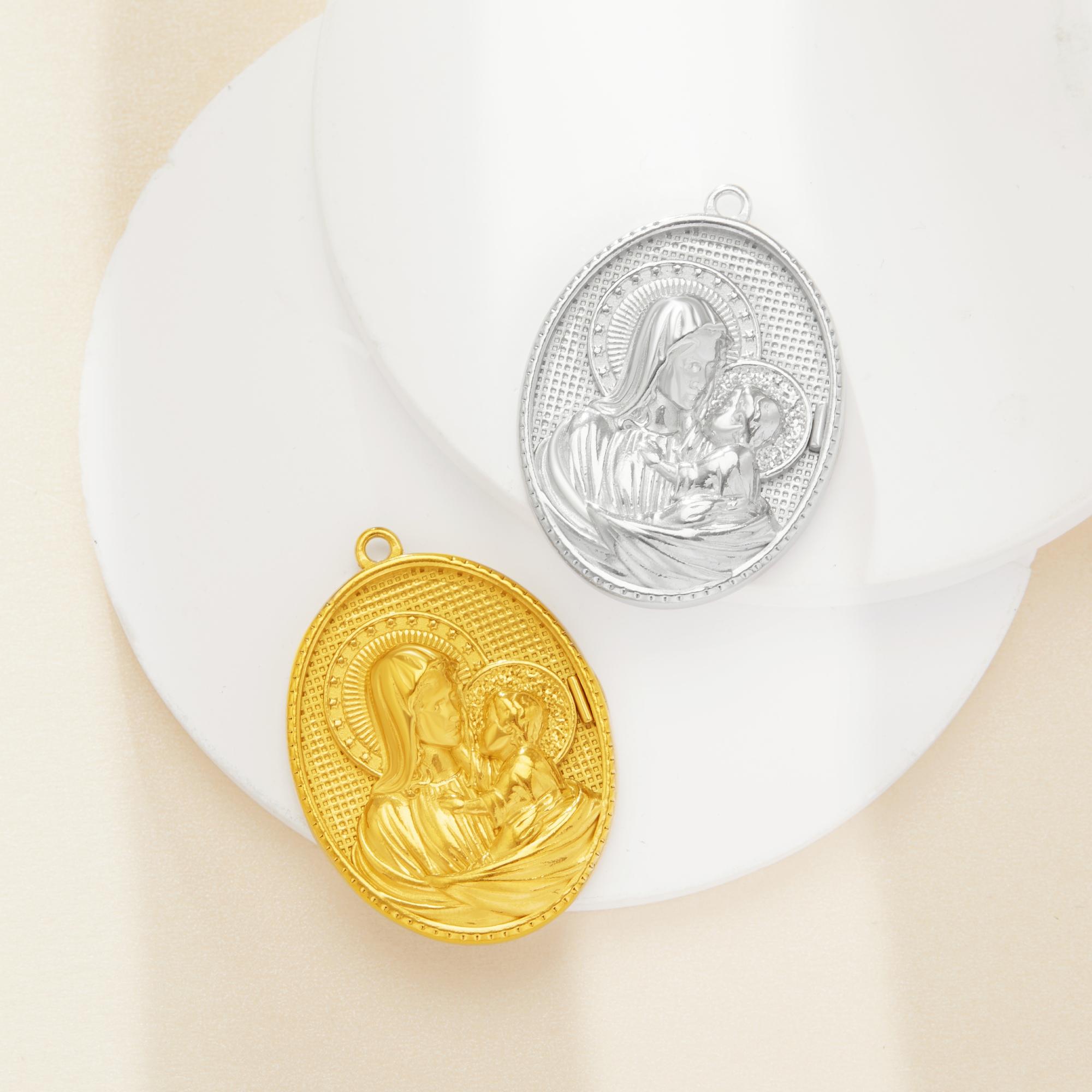 Virgin Mary Oval Pendant Charm,Mother of God Madonna Vintage Styles Oval Pendant Charm,DIY Pendant Charm Supplies 1431555