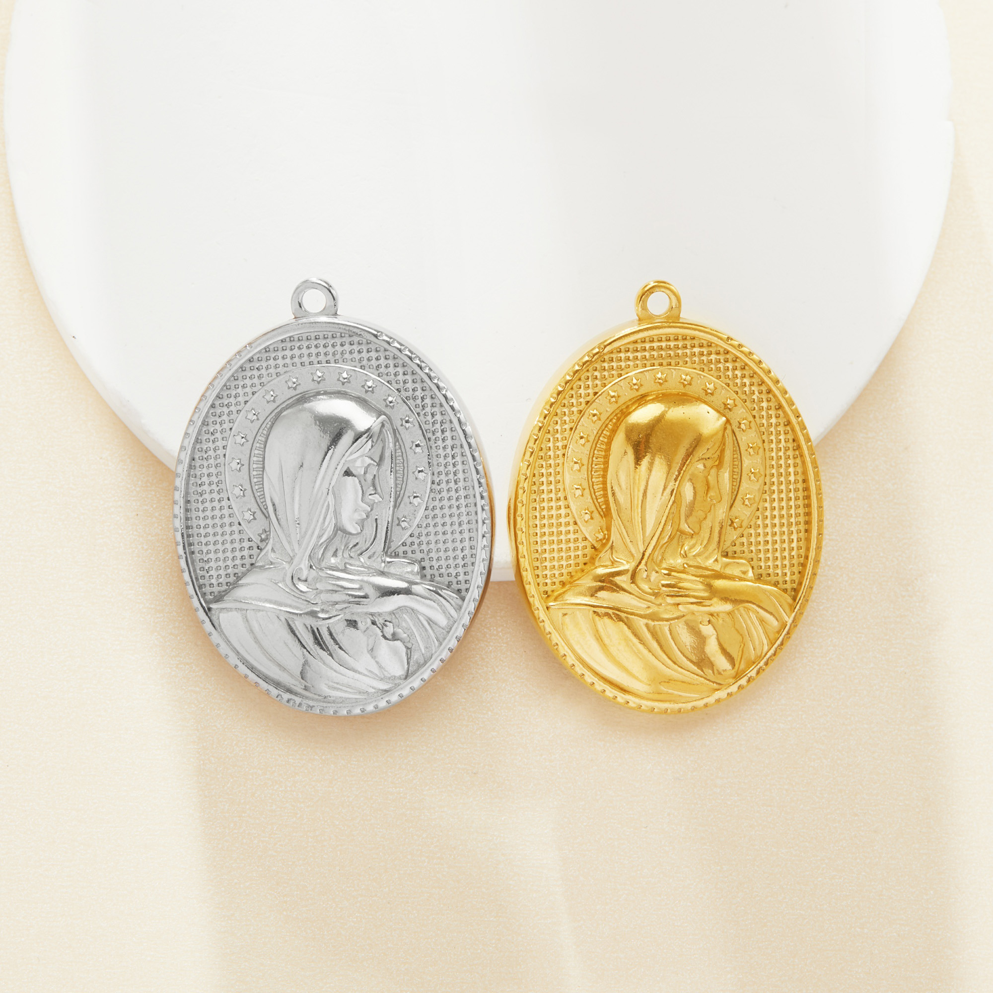 Virgin Mary Oval Pendant Charm,Mother of God Madonna Vintage Styles Oval Pendant Charm,DIY Pendant Charm Supplies 1431556