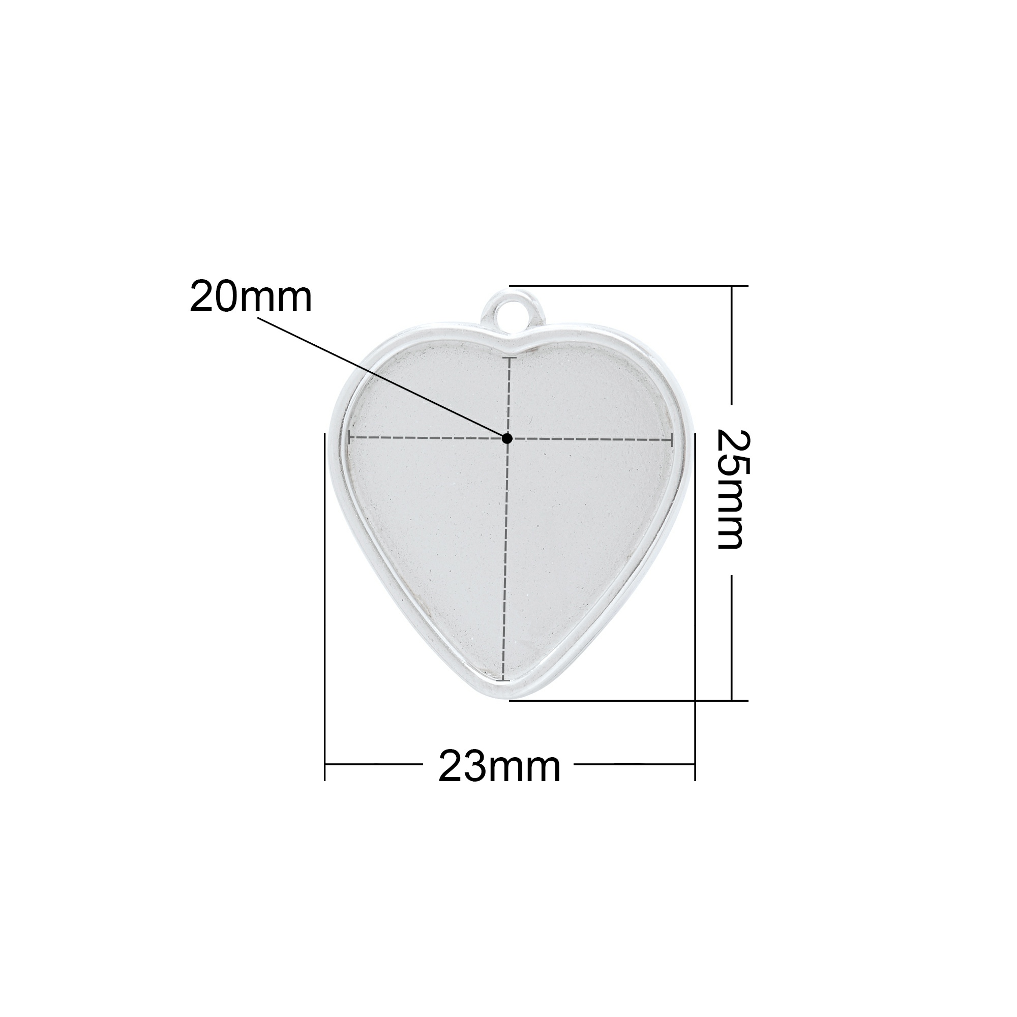 Keepsake Breast Milk Double Sides Heart Pendant Bezel,Minimalist Stainless Steel Heart Pendant Charm,DIY Pendant Charm Supplies 1431561