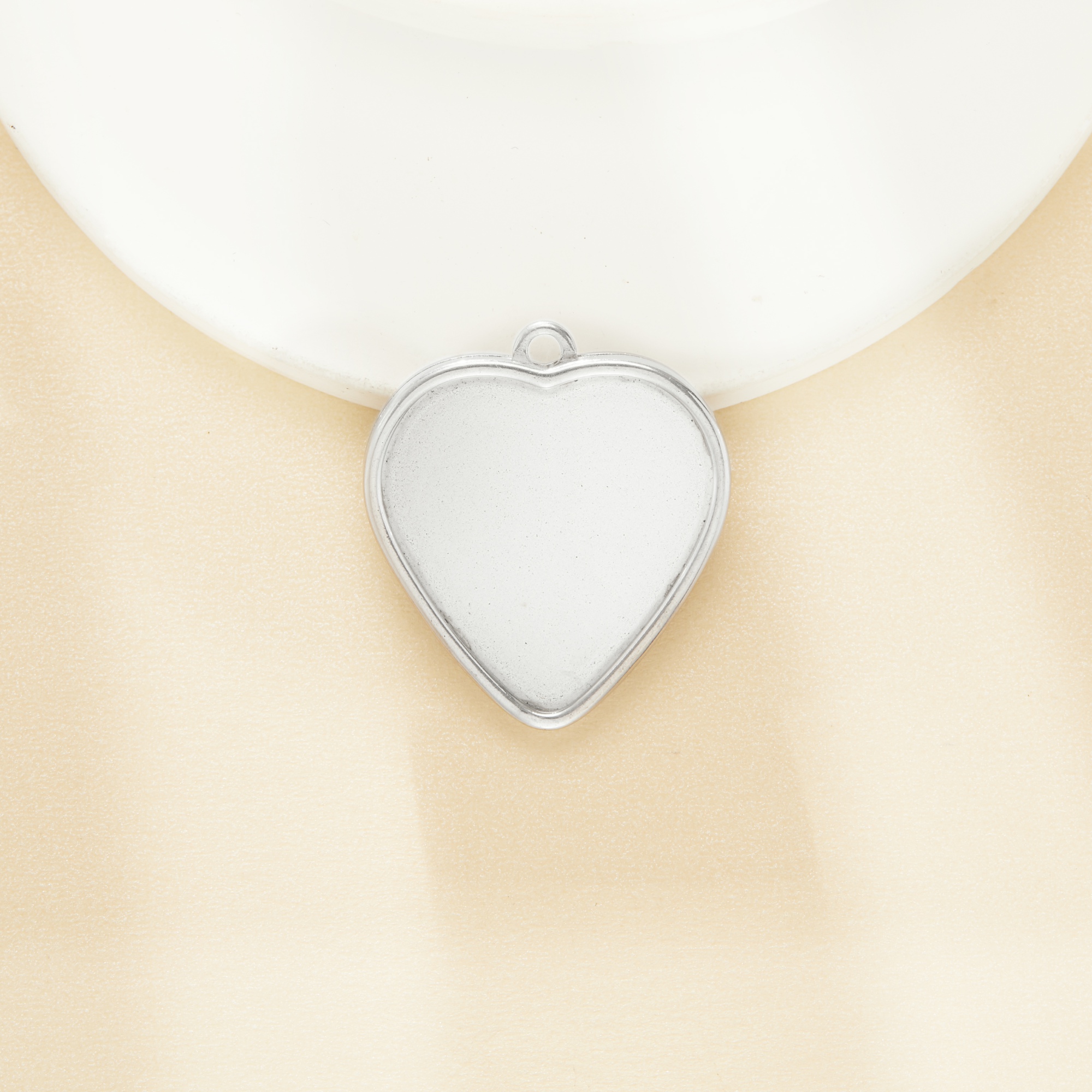 Keepsake Breast Milk Double Sides Heart Pendant Bezel,Minimalist Stainless Steel Heart Pendant Charm,DIY Pendant Charm Supplies 1431561