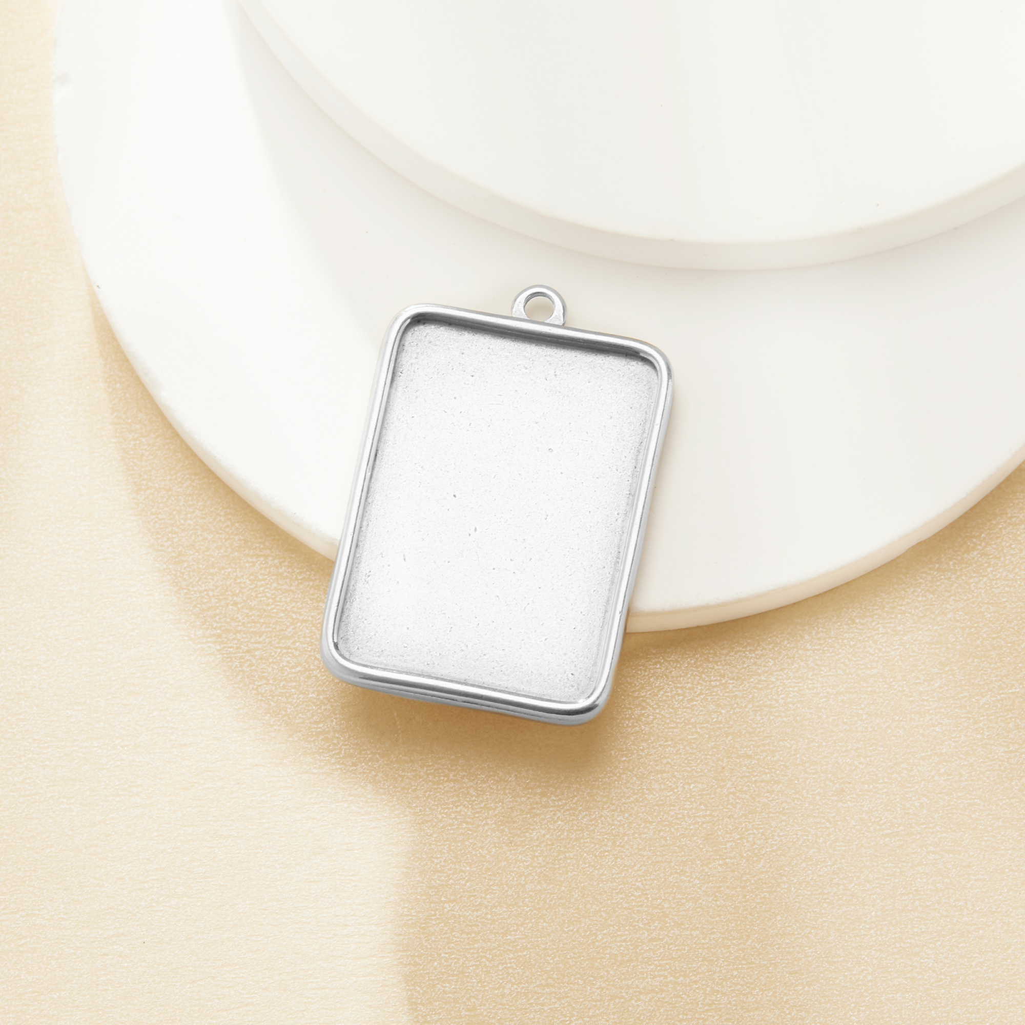 Keepsake Breast Milk Rectangle Pendant Bezel,Minimalist Stainless Steel Rectangle Pendant Charm,DIY Pendant Charm Supplies 1431562