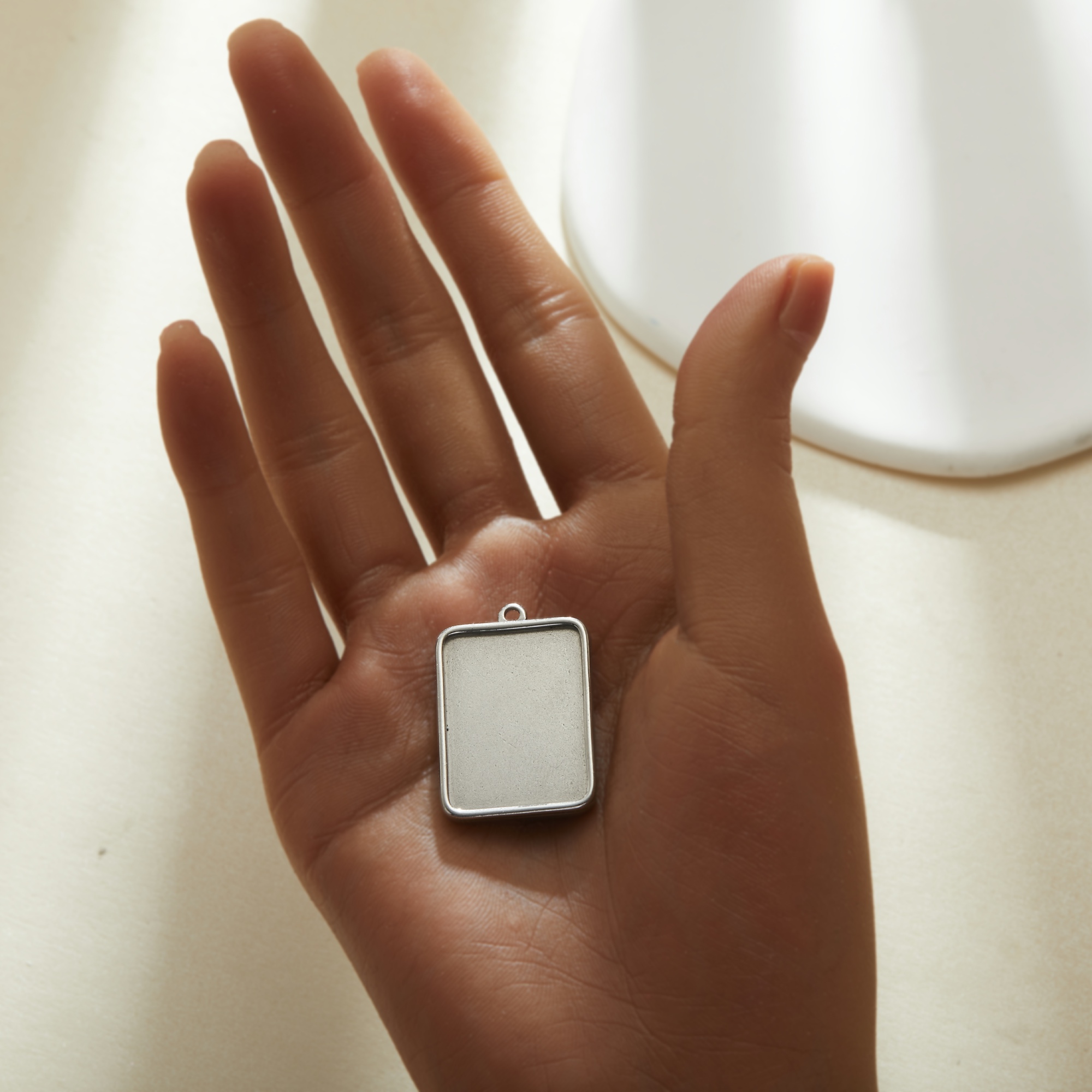 Keepsake Breast Milk Rectangle Pendant Bezel,Minimalist Stainless Steel Rectangle Pendant Charm,DIY Pendant Charm Supplies 1431562