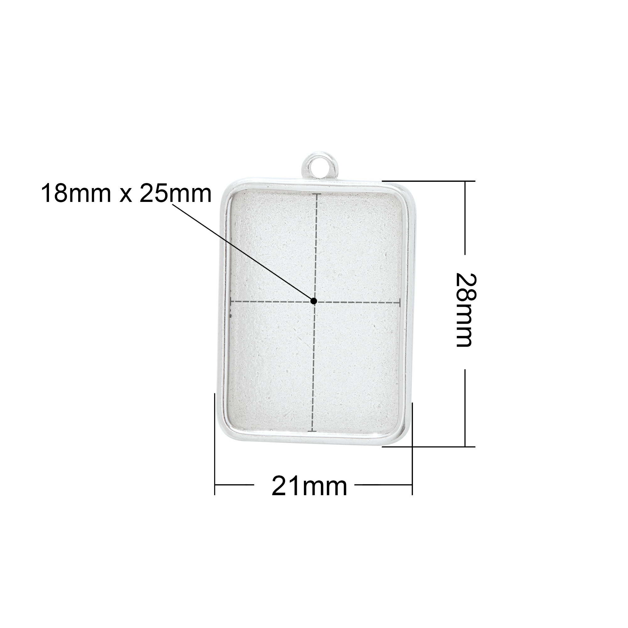 Keepsake Breast Milk Rectangle Pendant Bezel,Minimalist Stainless Steel Rectangle Pendant Charm,DIY Pendant Charm Supplies 1431562