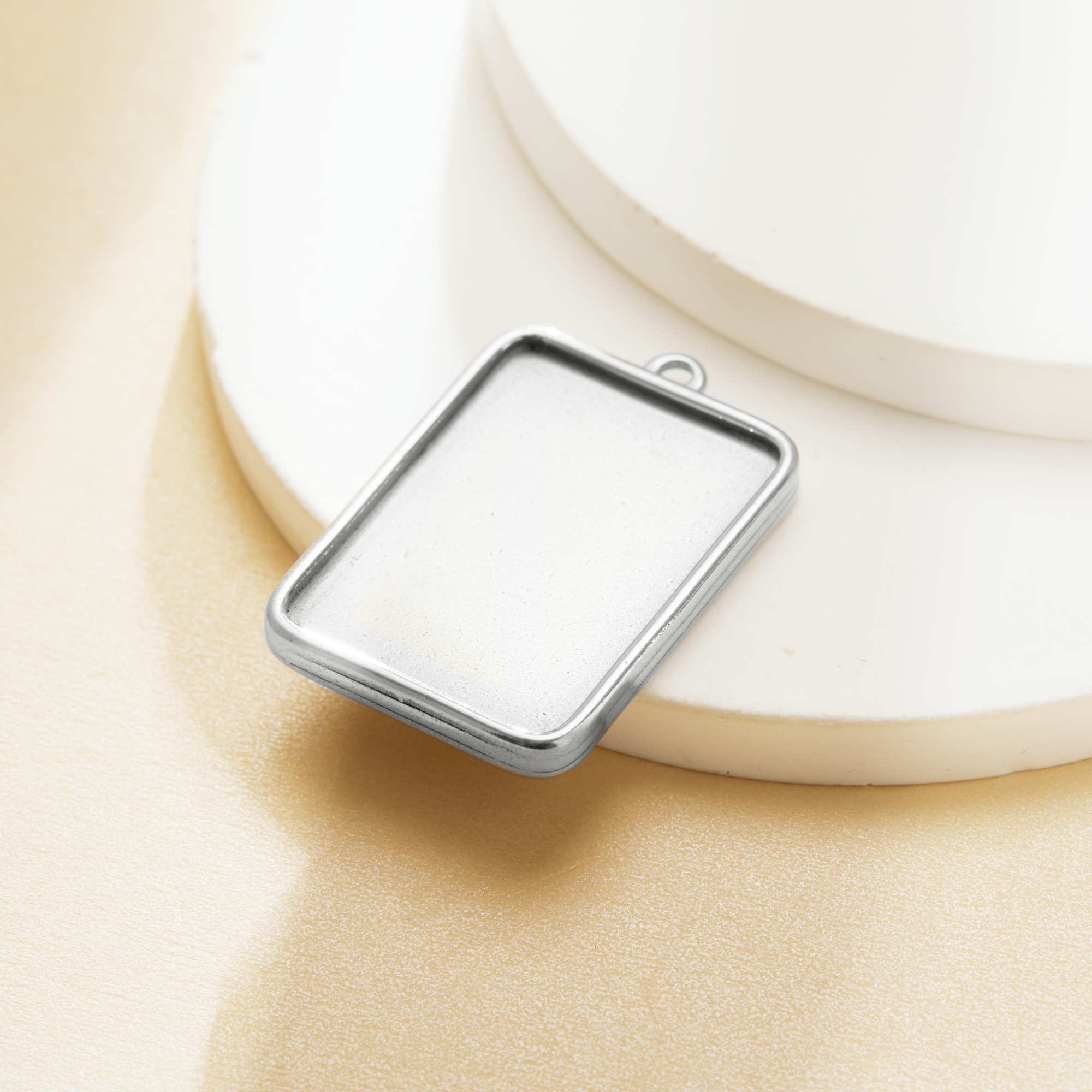 Keepsake Breast Milk Rectangle Pendant Bezel,Minimalist Stainless Steel Rectangle Pendant Charm,DIY Pendant Charm Supplies 1431562