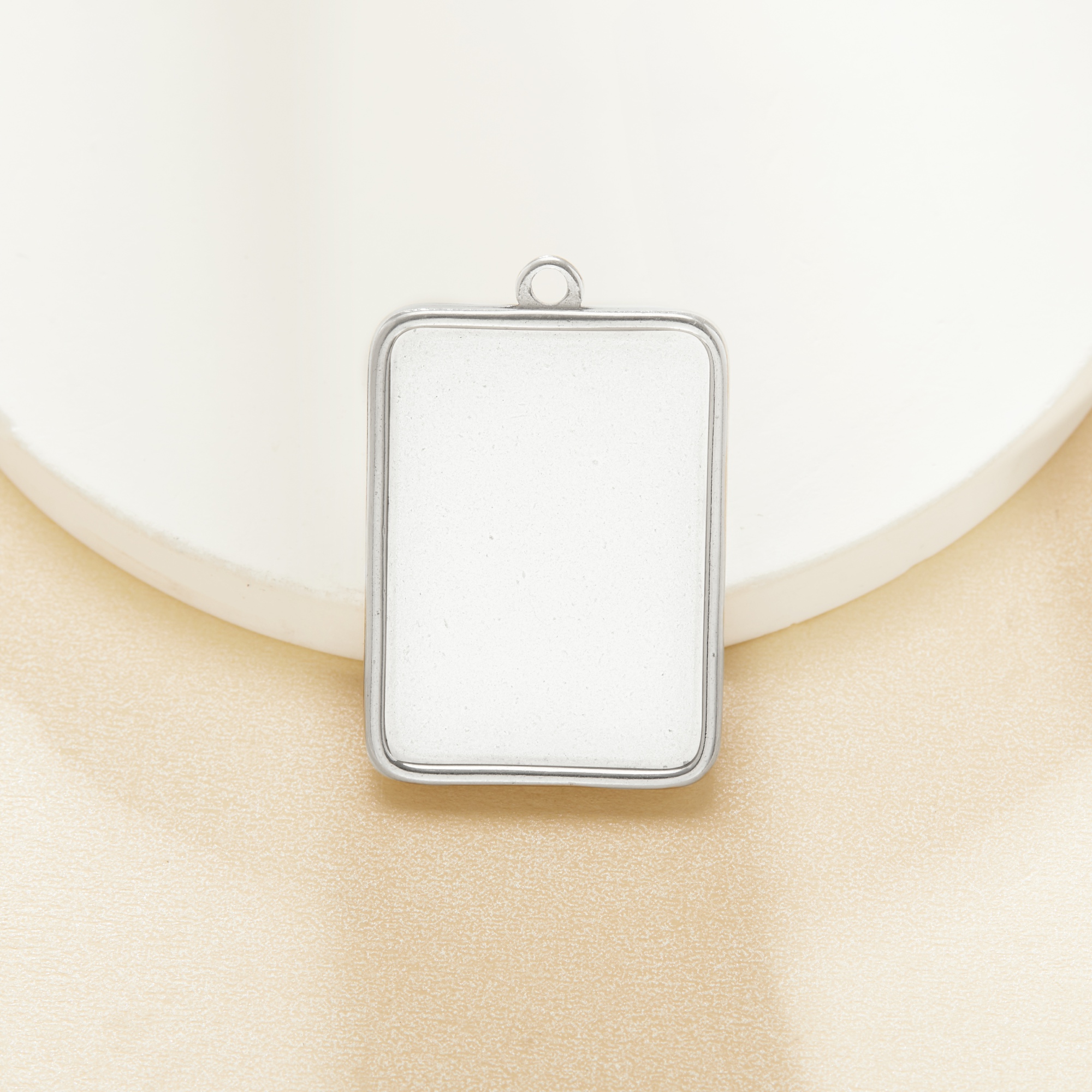 Keepsake Breast Milk Rectangle Pendant Bezel,Minimalist Stainless Steel Rectangle Pendant Charm,DIY Pendant Charm Supplies 1431562