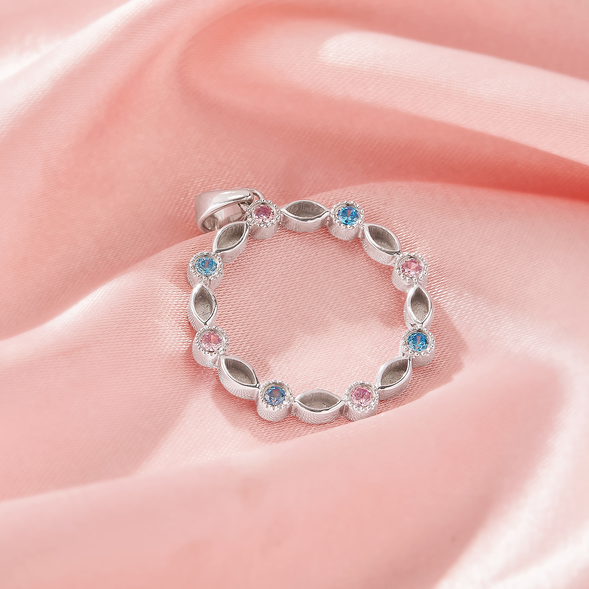 Keepsake Breast Milk Resin Marquise Bezel Pendant Settings,Solid 925 Sterling Silver Round Pendant Charm,Birthstone Pendant,DIY Pendant Supplies 1431568-1