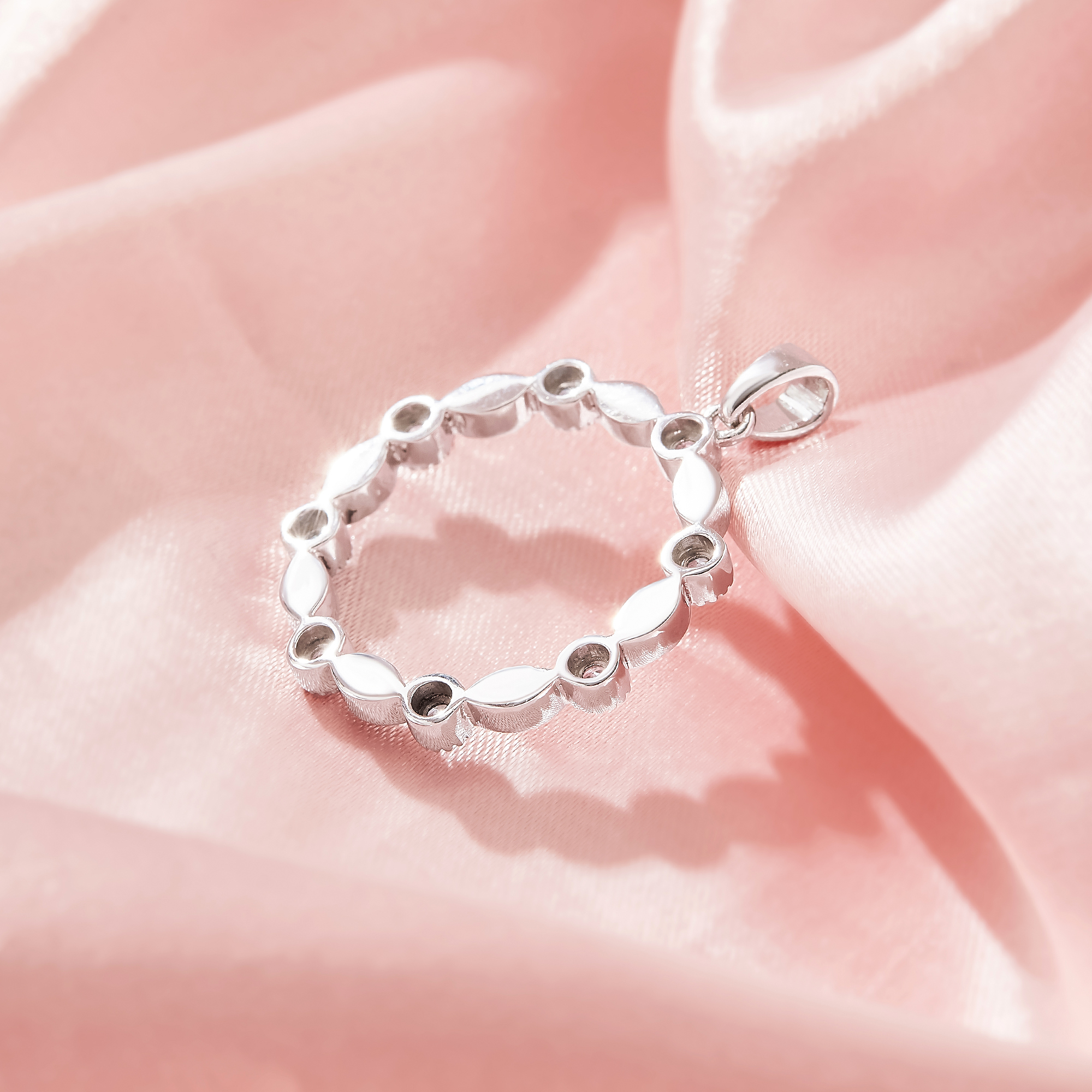 Keepsake Breast Milk Resin Marquise Bezel Pendant Settings,Solid 925 Sterling Silver Round Pendant Charm,Birthstone Pendant,DIY Pendant Supplies 1431568-1