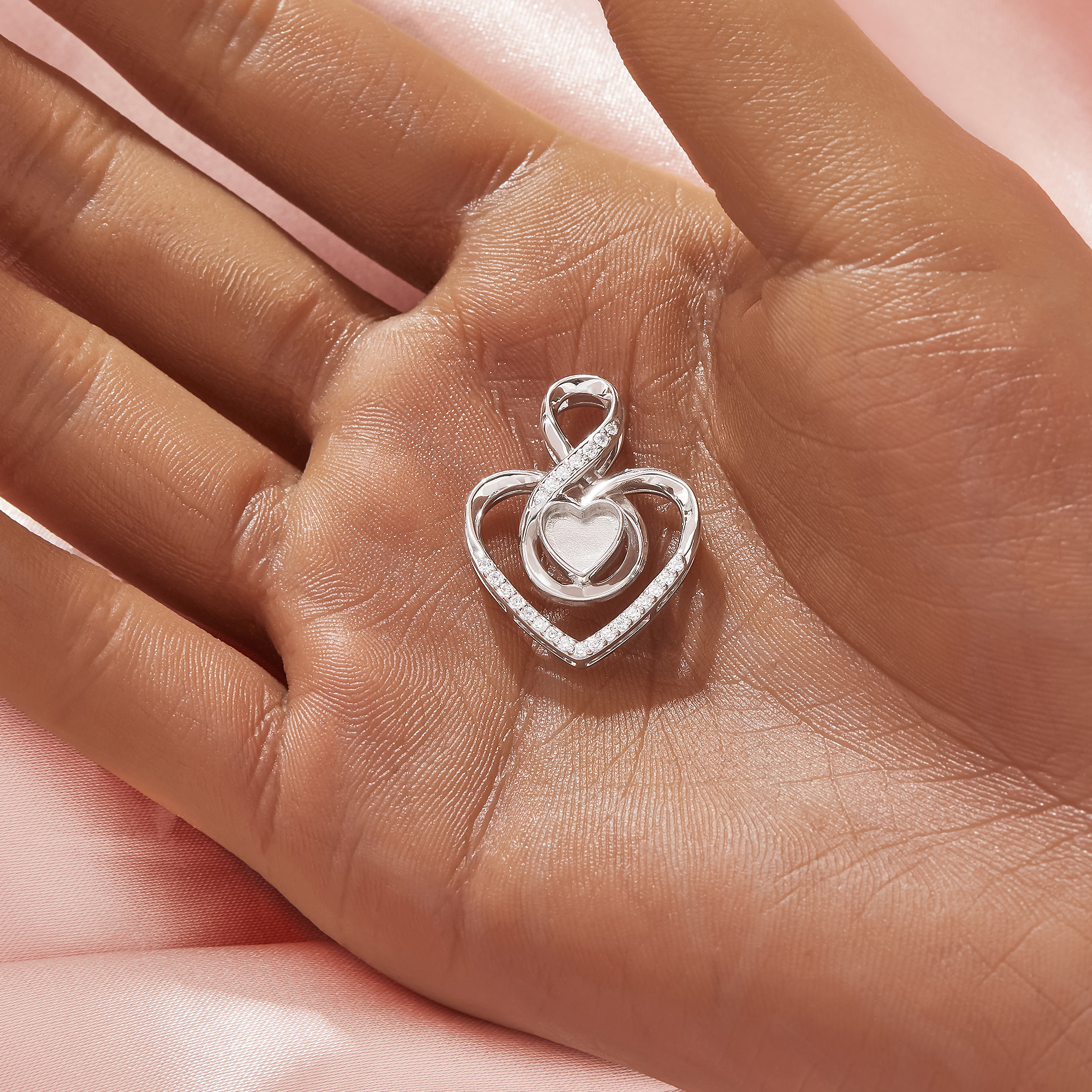 Keepsake Breast Milk Resin Heart Bezel Pendant Settings,Infinity Solid 14K 18K Gold Pendant Charm,Art Deco Heart Pendant,DIY Pendant Supplies 1431569