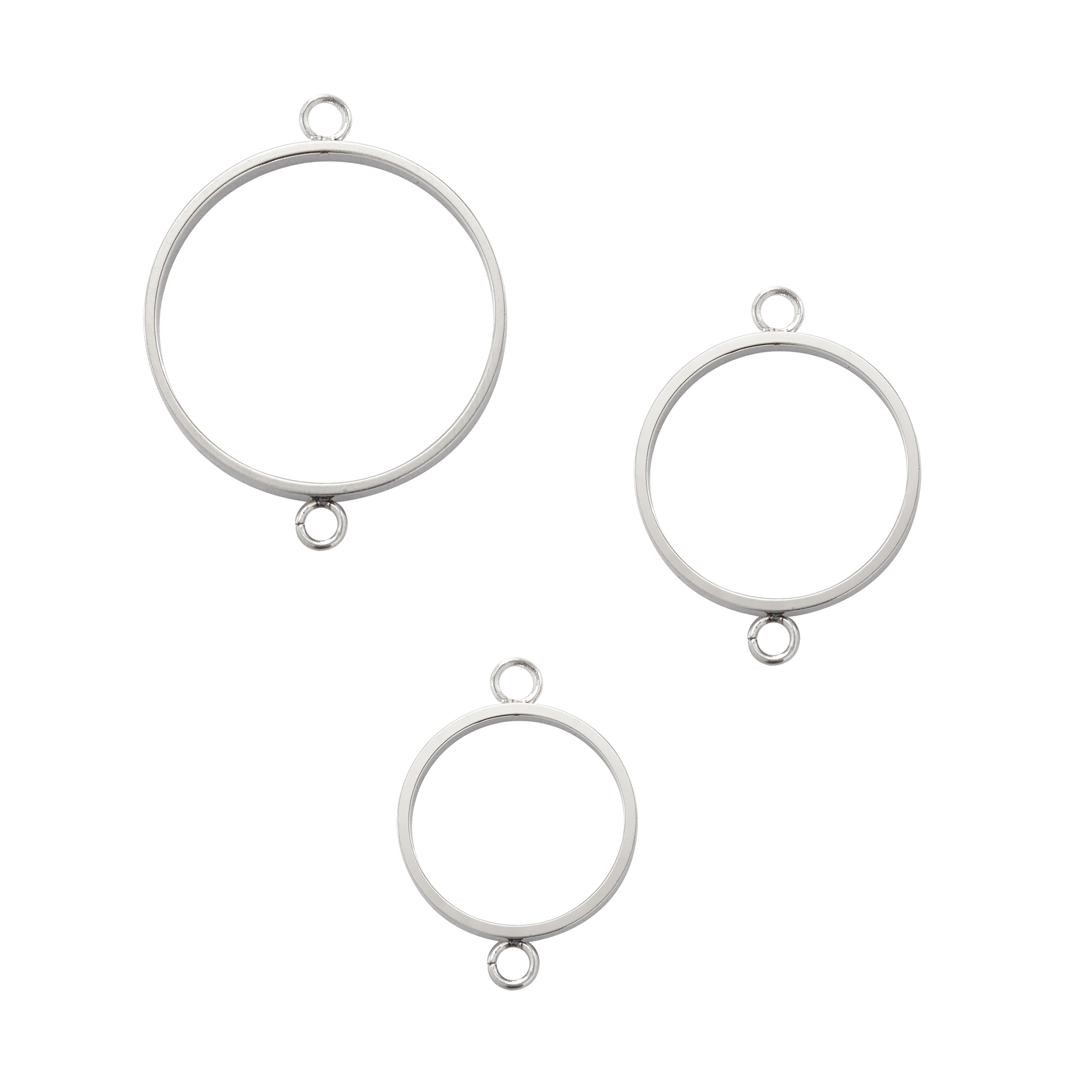Stainless Steel Round Circle Pendant Charm With Two Loops,Minimalist Art Deco Circle Pendant Charm,Daily DIY Pendant Charm Supplies 1431575