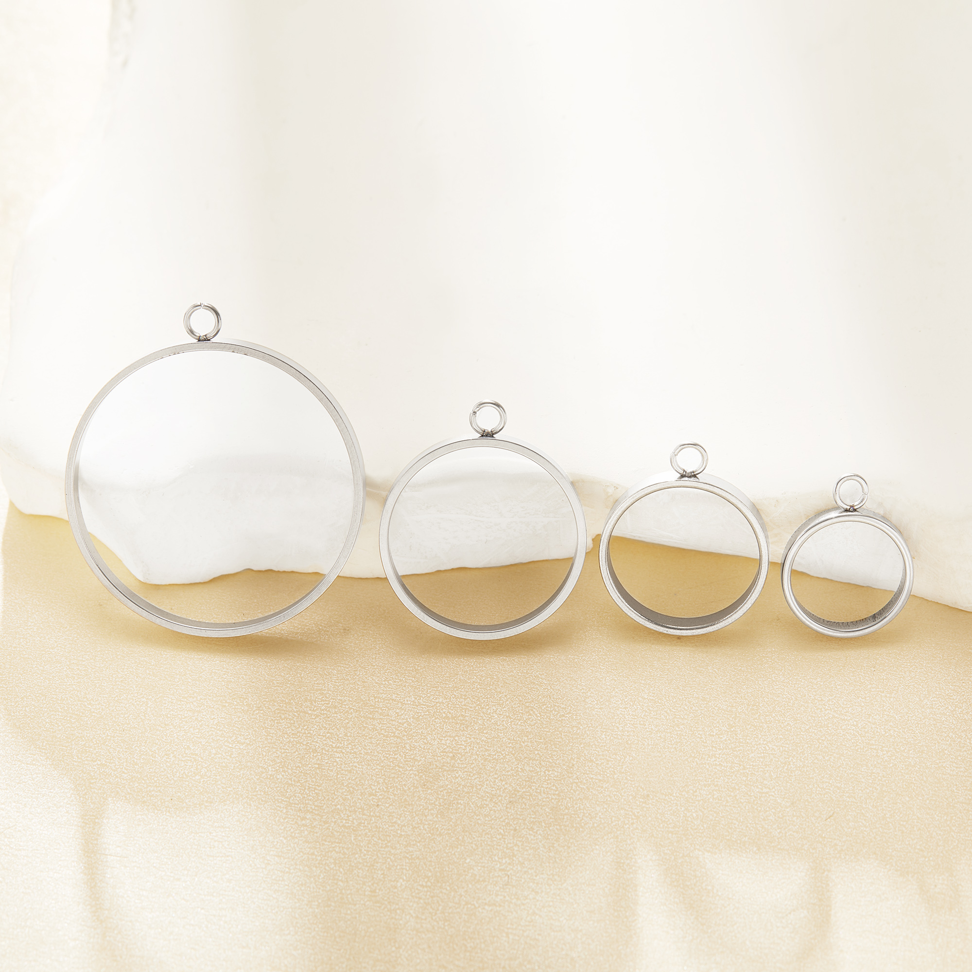 Stainless Steel Round Circle Pendant Charm,Minimalist Art Deco Circle Pendant Charm,Daily DIY Pendant Charm Supplies 1431576