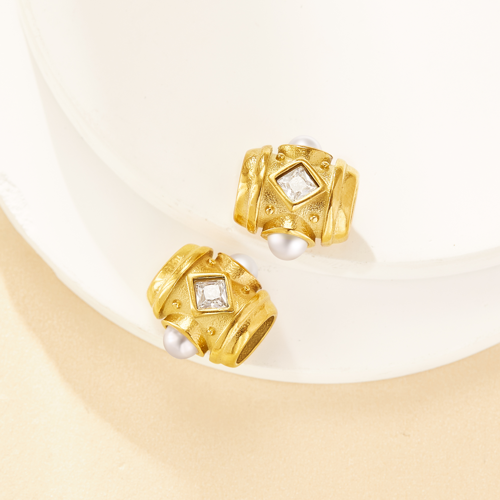 Tube Spacer Big Hole Beads,Gold Plated Stainless Steel Double Sides Hole Pendant Beads with 5MM Hole,Vintage Style Beads,DIY Bead Supplies 1431580