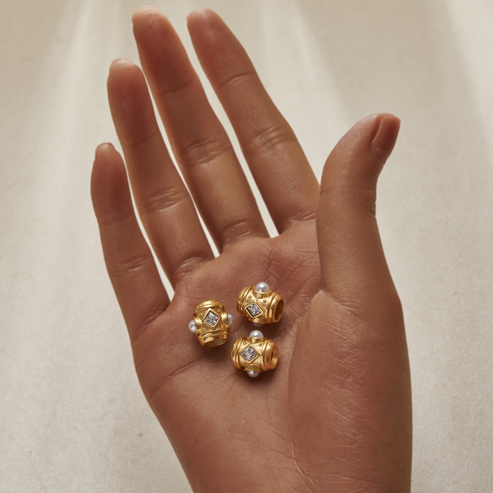 Tube Spacer Big Hole Beads,Gold Plated Stainless Steel Double Sides Hole Pendant Beads with 5MM Hole,Vintage Style Beads,DIY Bead Supplies 1431580