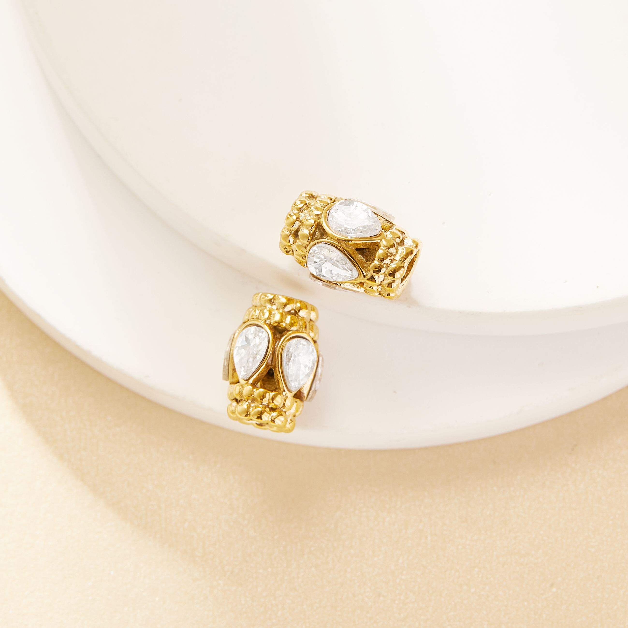 Tube Spacer Big Hole Beads,Gold Plated Stainless Steel Double Sides Hole Pendant Beads with 3MM Hole,Vintage Style Beads,DIY Bead Supplies 1431581