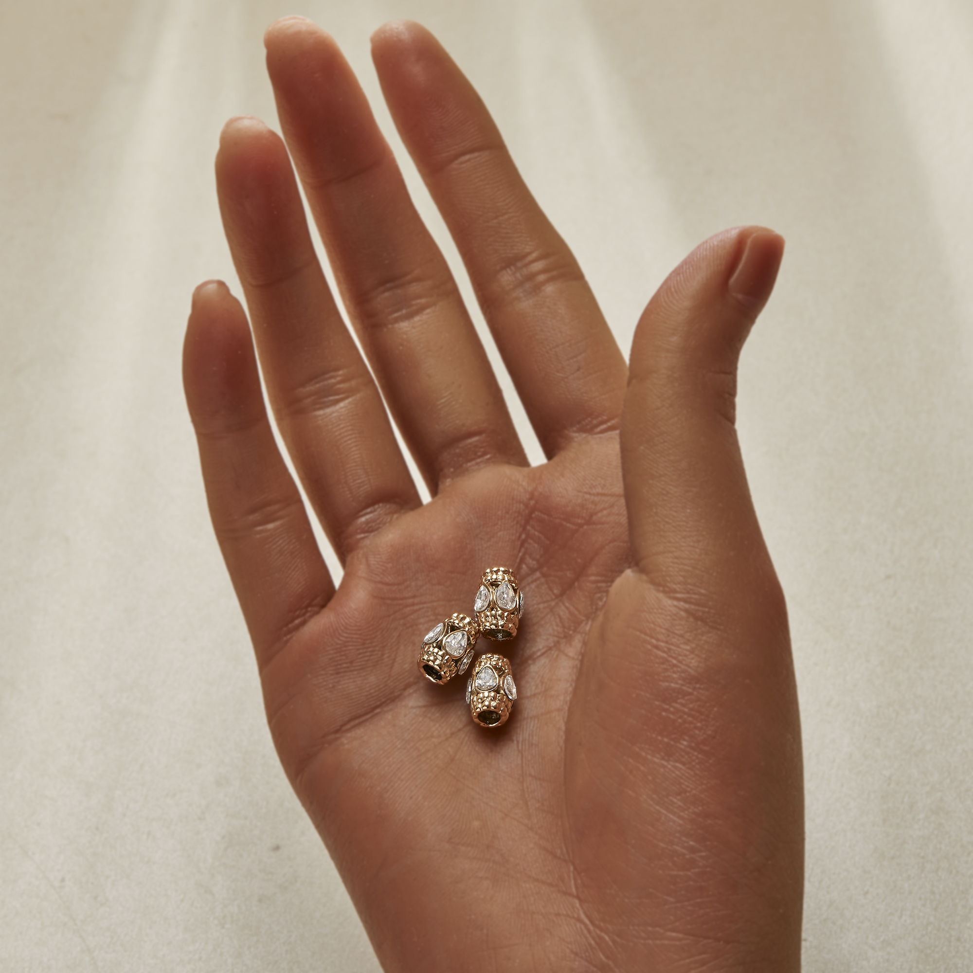 Tube Spacer Big Hole Beads,Gold Plated Stainless Steel Double Sides Hole Pendant Beads with 3MM Hole,Vintage Style Beads,DIY Bead Supplies 1431581