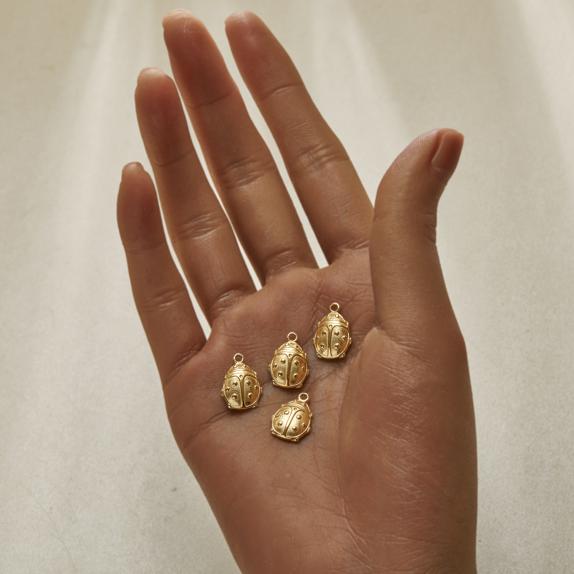 Gold Plated Ladybug Pendant Charm,Stainless Steel Minimalist Pendant Charm With Loop,DIY Pendant Supplies 1431582