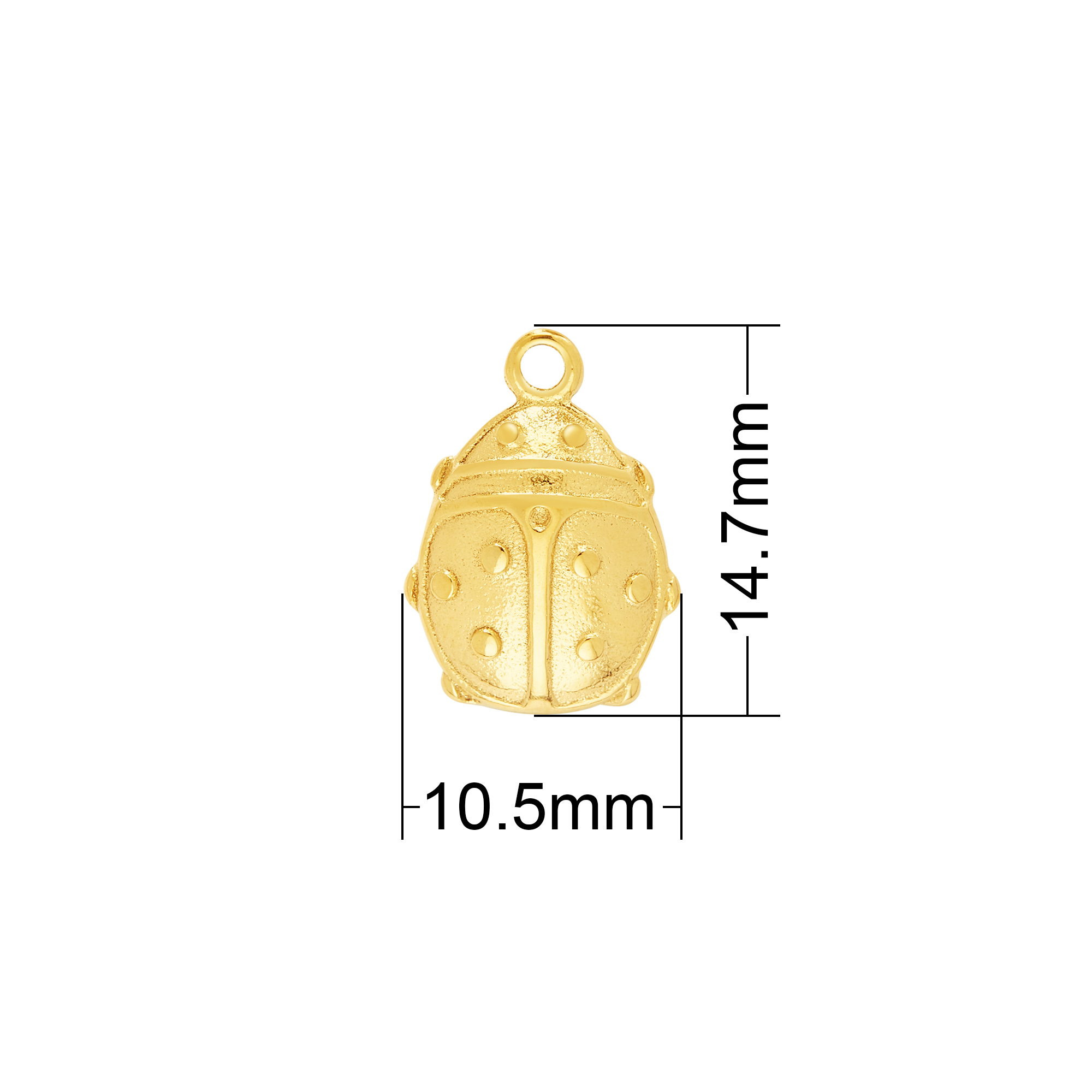Gold Plated Ladybug Pendant Charm,Stainless Steel Minimalist Pendant Charm With Loop,DIY Pendant Supplies 1431582