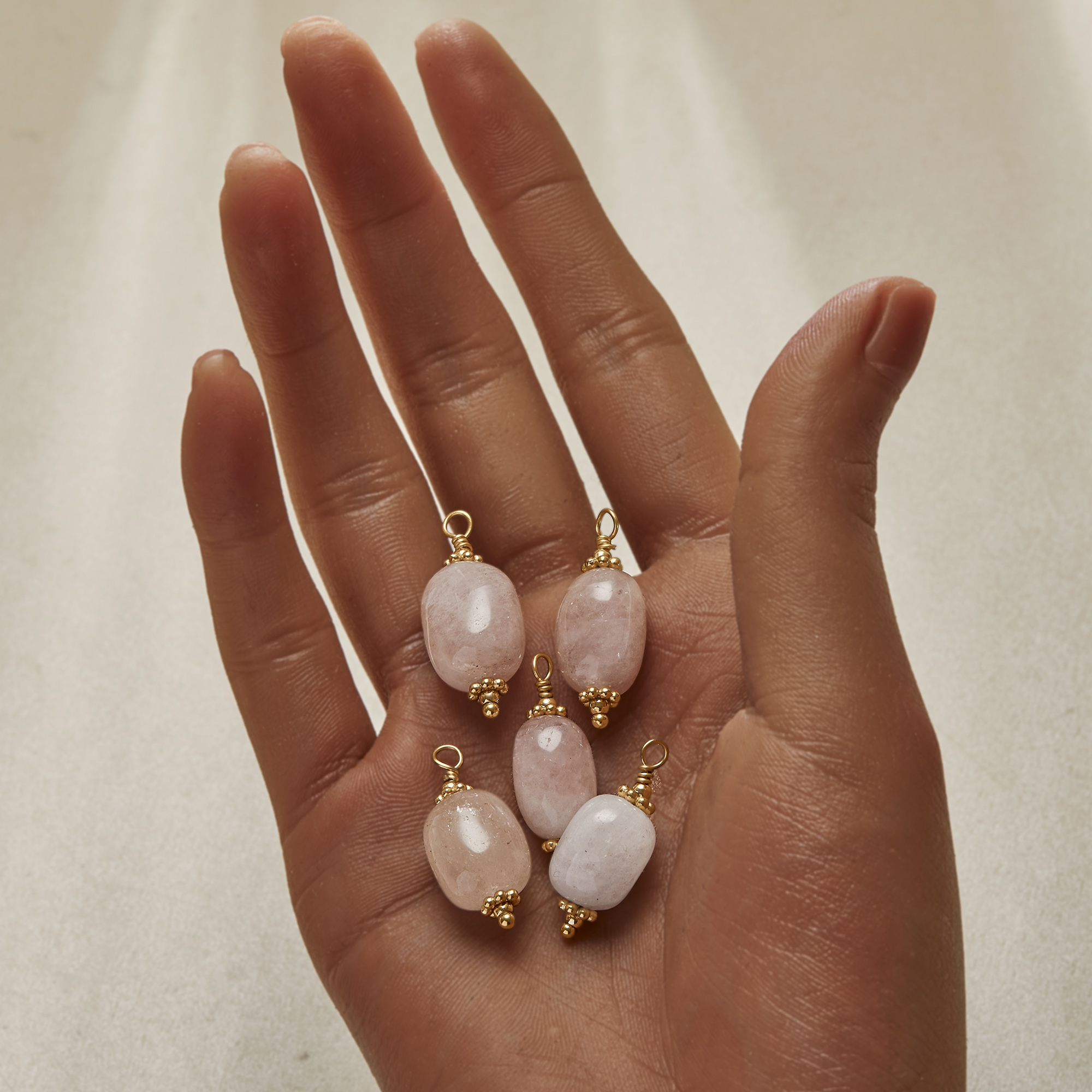 13-20MM Irregular Nature Pink Rose Quartz Bead Pendant Charm,Stainless Steel Minimalist Pendant Charm With Loop,DIY Pendant Supplies 1431586