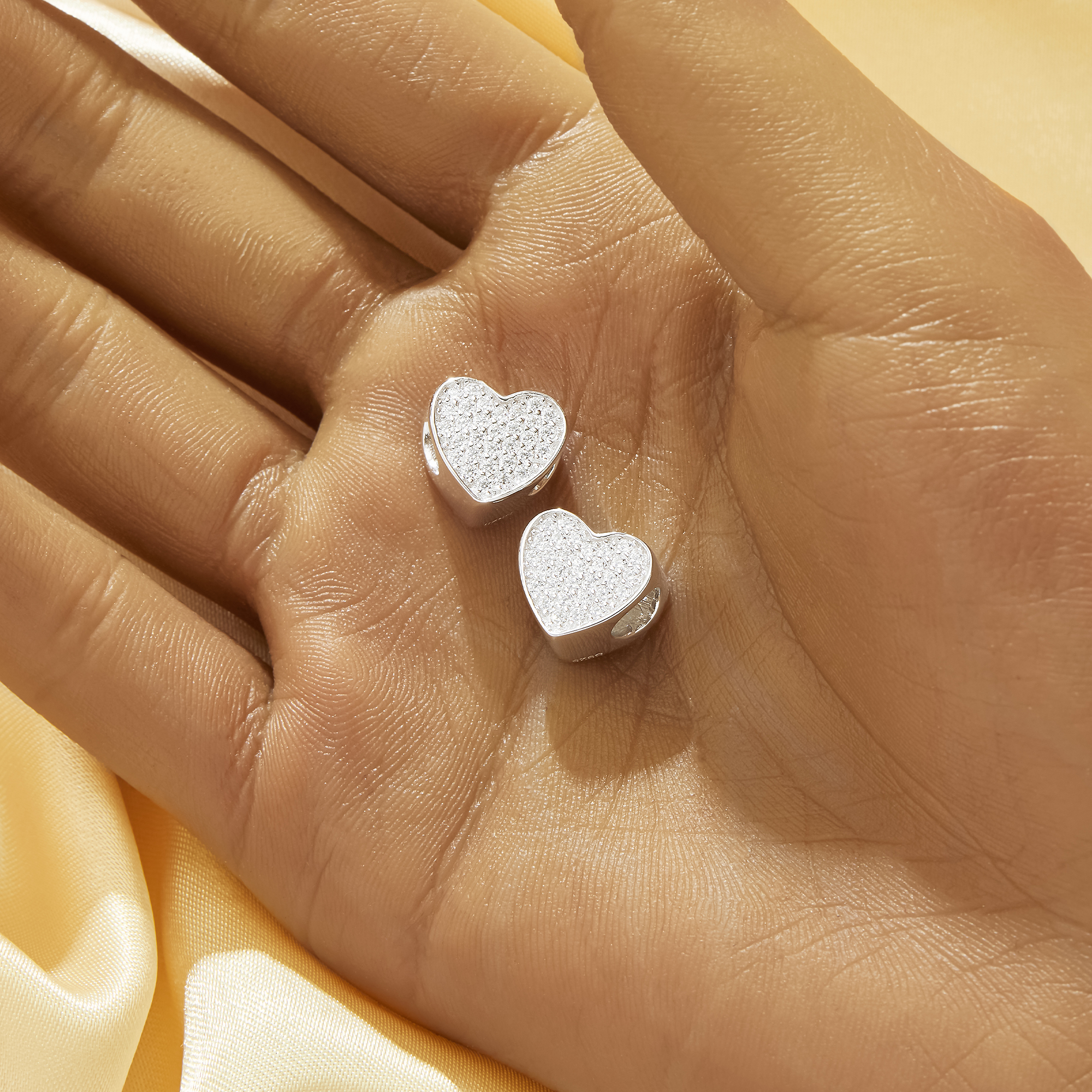 Keepsake Breast Milk Resin Heart Bezel Beads Settings,Double Sides Big Hole Solid 925 Sterling Silver Heart Pendant Beads with 4.5MM Hole,DIY Pendant Supplies 1431589