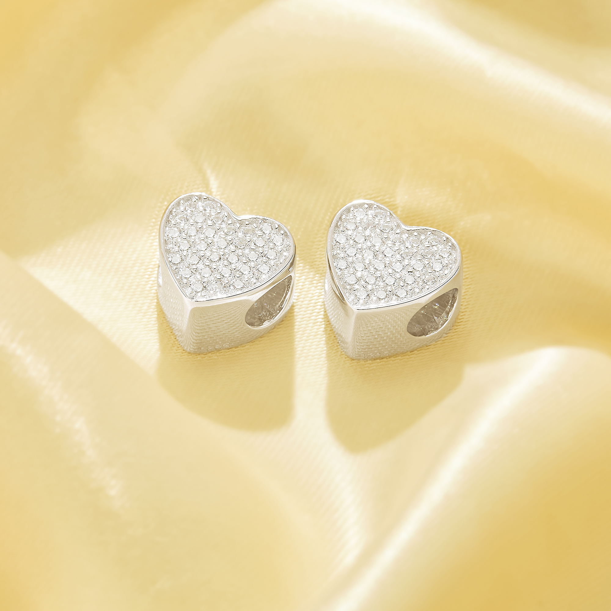 Keepsake Breast Milk Resin Heart Bezel Beads Settings,Double Sides Big Hole Solid 925 Sterling Silver Heart Pendant Beads with 4.5MM Hole,DIY Pendant Supplies 1431589