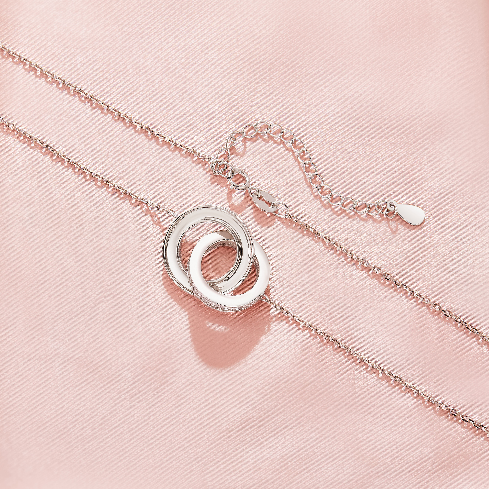 Keepsake Breast Milk Resin Circle Channel Bezel Pendant Settings,Birthstone Double Circle Solid 925 Sterling Silver Necklace,DIY Necklace Supplies 16''+2'' 1431595-1