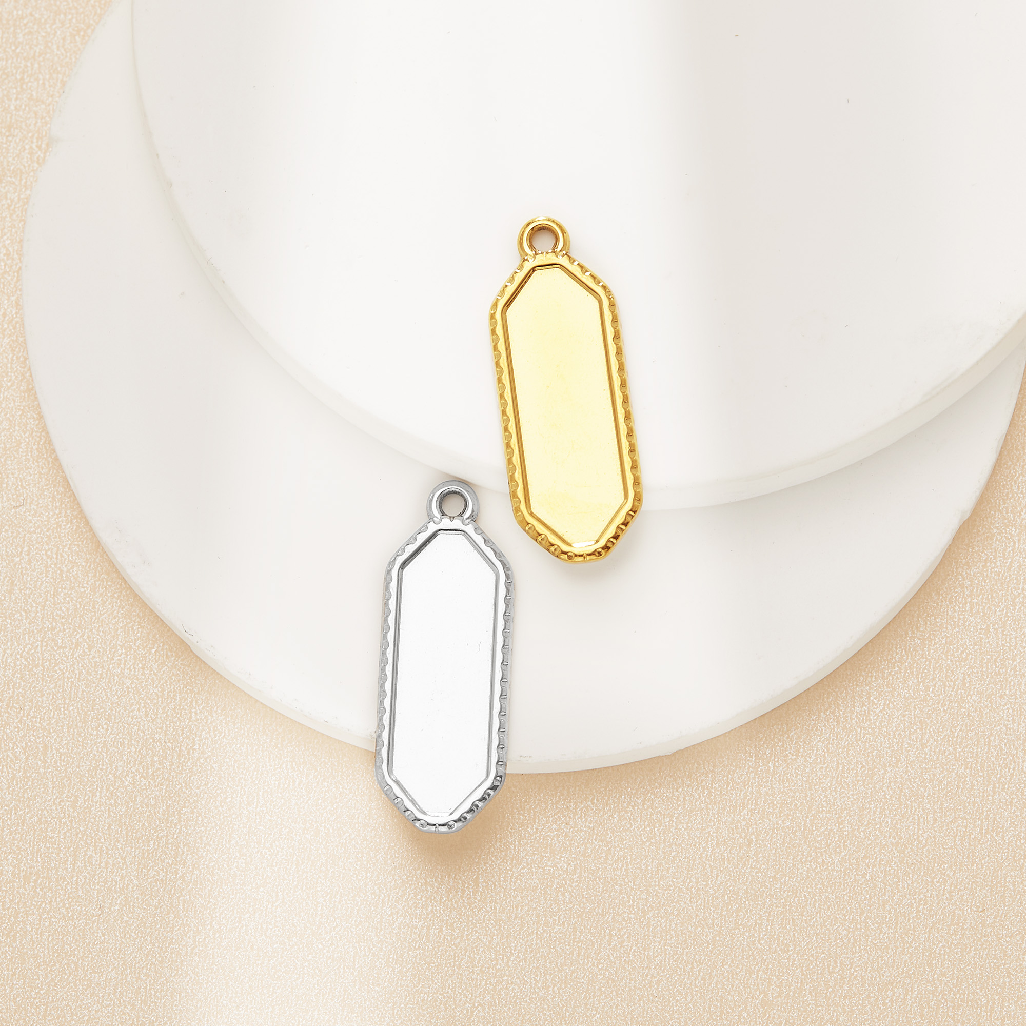 7x22MM Keepsake Breast Milk Resin Rectangle Pendant Bezel Settings,Stainless Steel Pendant,DIY Pendant Blank Supplies 1431601