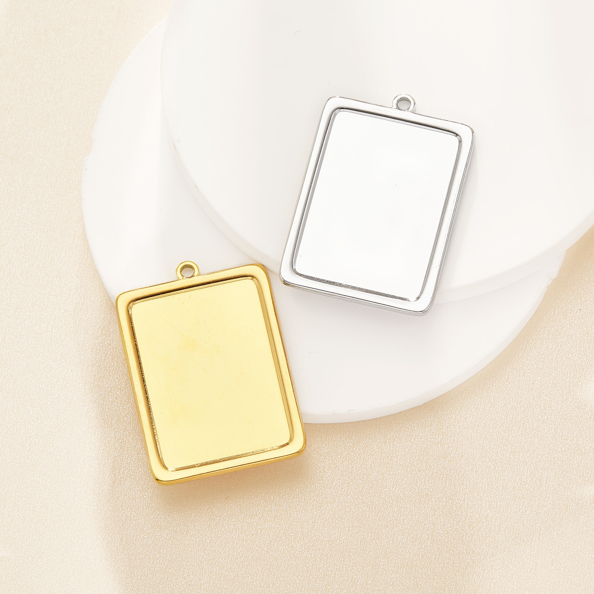 20x28MM Keepsake Breast Milk Resin Rectangle Pendant Bezel Settings,Minimalist Stainless Steel Pendant,DIY Pendant Blank Supplies 1431612