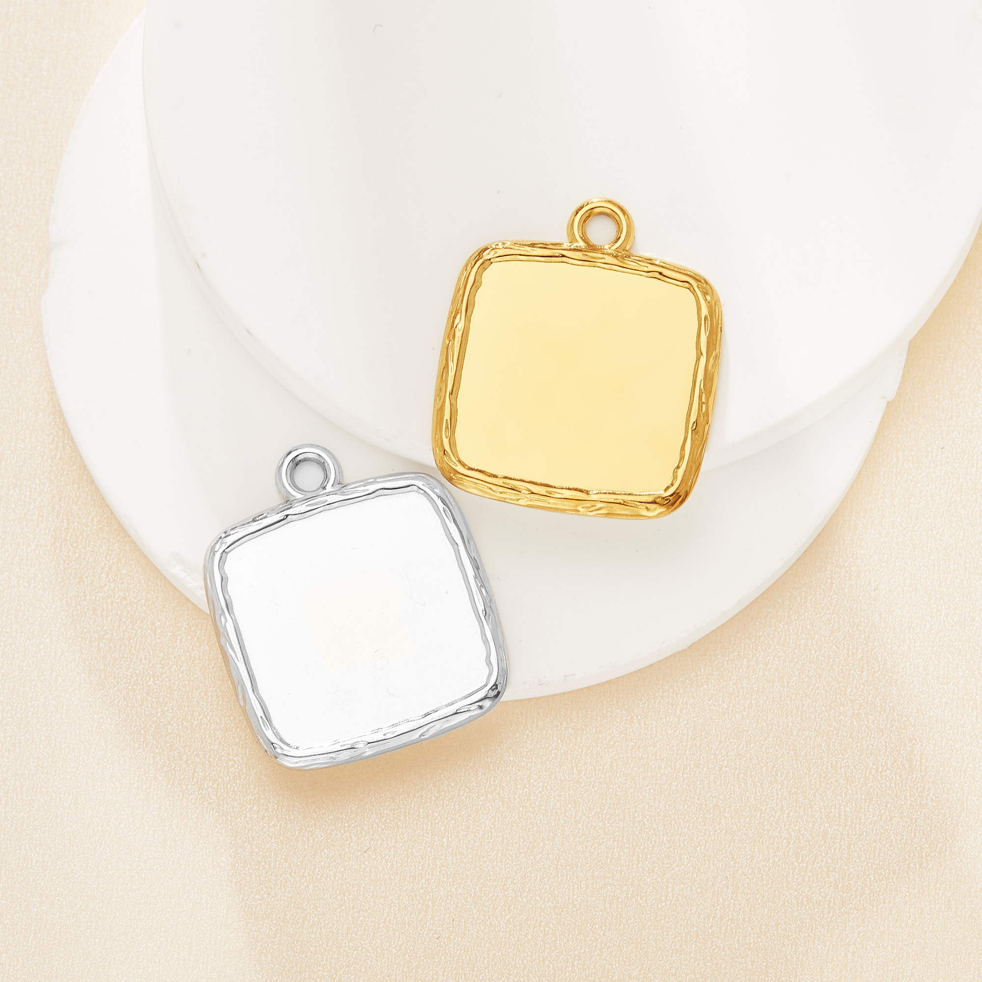 20MM Keepsake Breast Milk Resin Square Pendant Bezel Settings,Minimalist Square Stainless Steel Pendant,DIY Pendant Blank Supplies 1431613