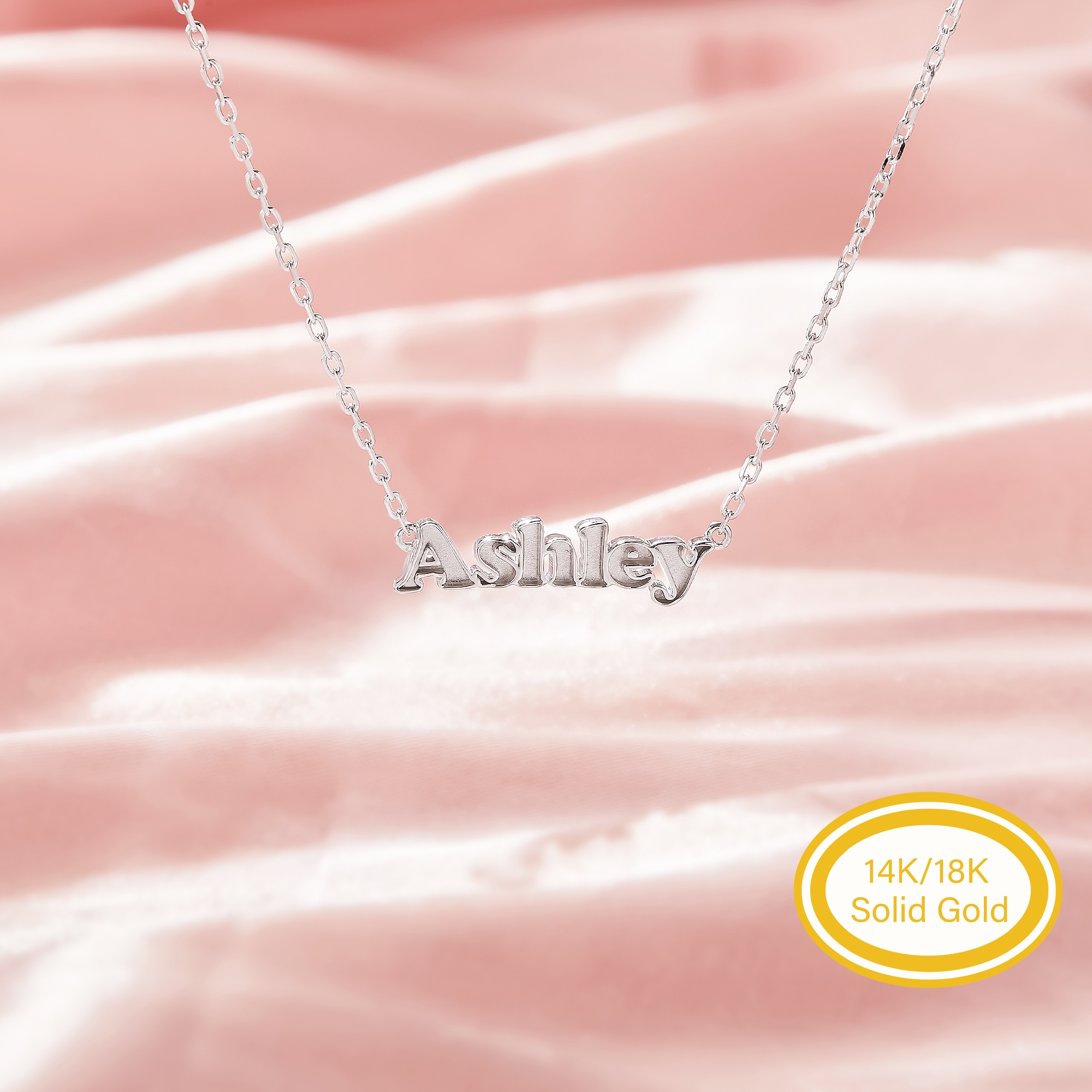Keepsake Breast Milk Resin Customized Name Bezel Pendant Settings,Solid 14K 18K Gold Necklace,DIY Personalize Name Necklace Pendant Supplies 16''+2'' 1431629