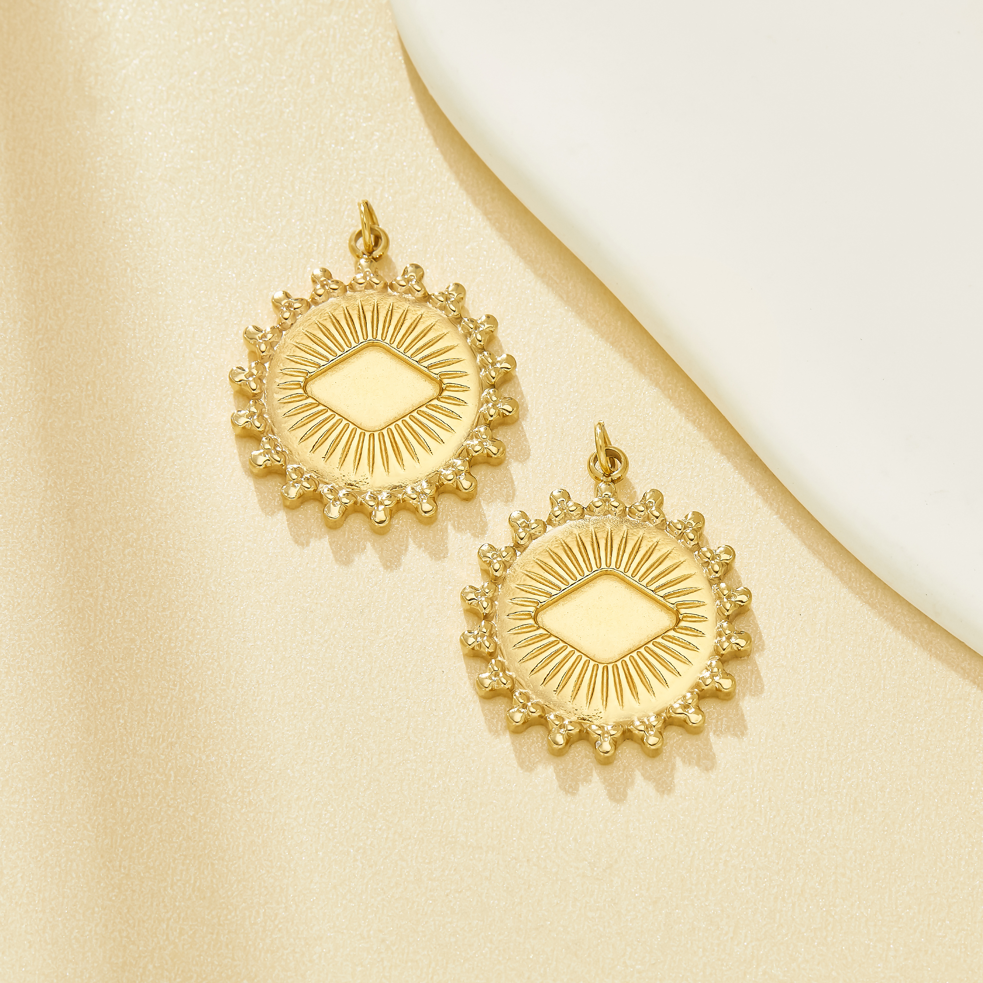 6.5x10MM Rhombic Bezel Stainless Steel Pendant Settings,Gold Plated Stainless Steel Pendant,DIY Pendant Blank Supplies 1431643