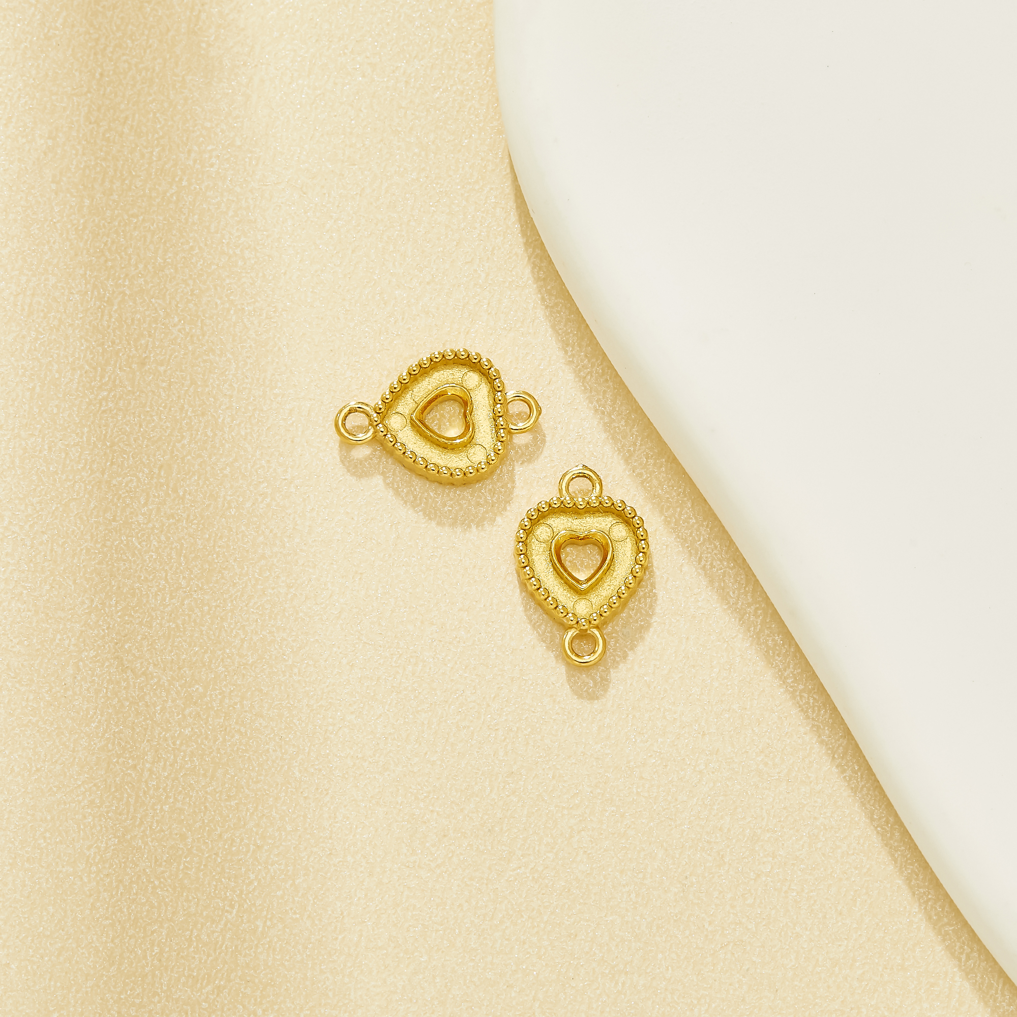 Tiny Heart Channel Bezel Stainless Steel Pendant Settings With Two Loops,Hollow Heart Pendant Charm,DIY Pendant Supplies 1431646